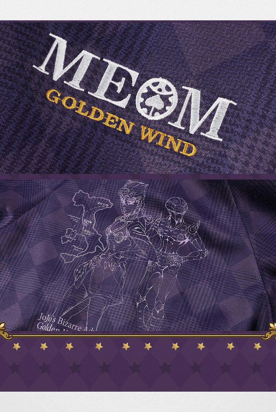 MEDM Giorno Giovanna Plaid Track Jacket in Purple - Detail