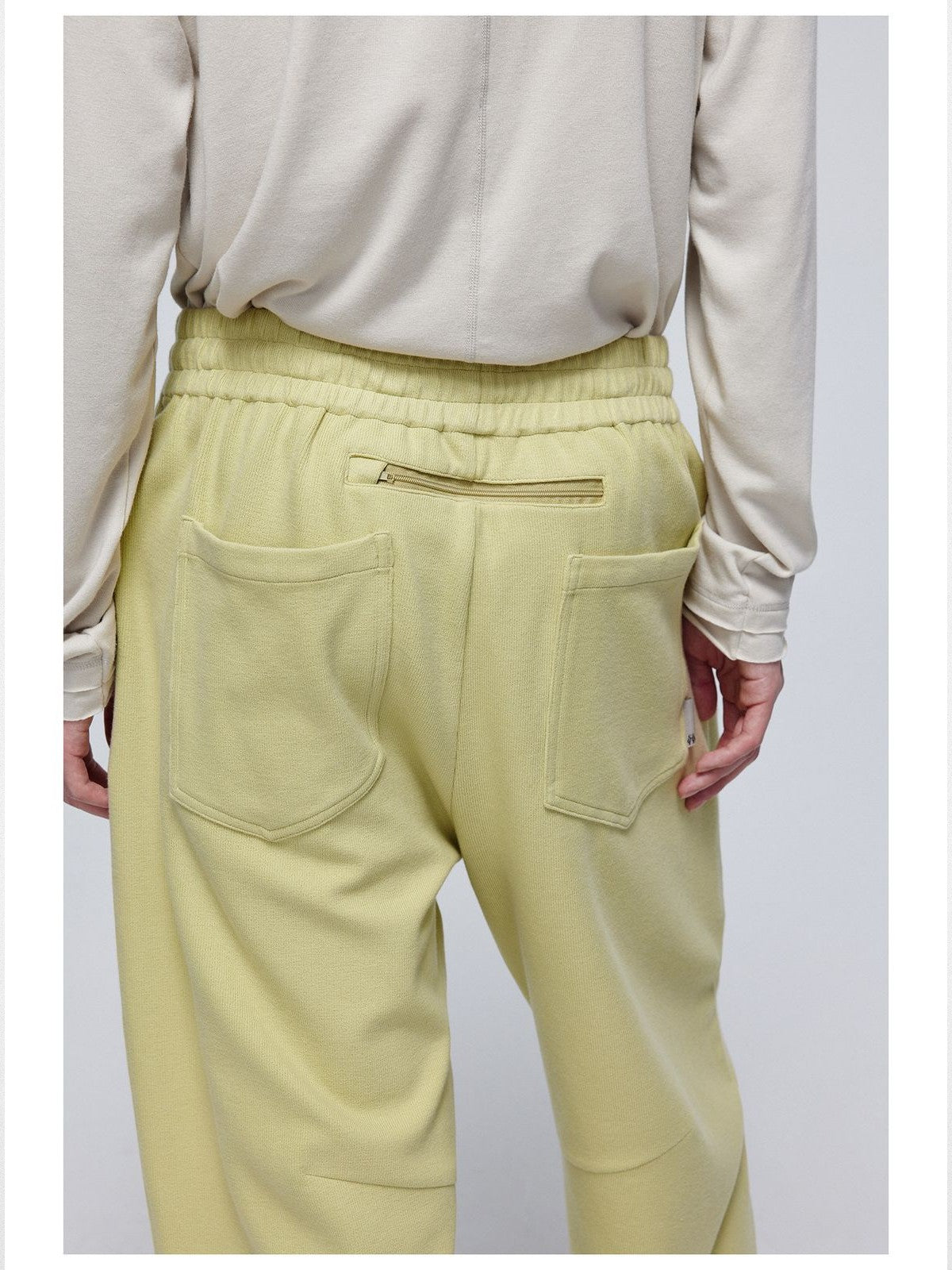 Simple Project Wooden Bead Detail Sweatpants in Mint - On Model