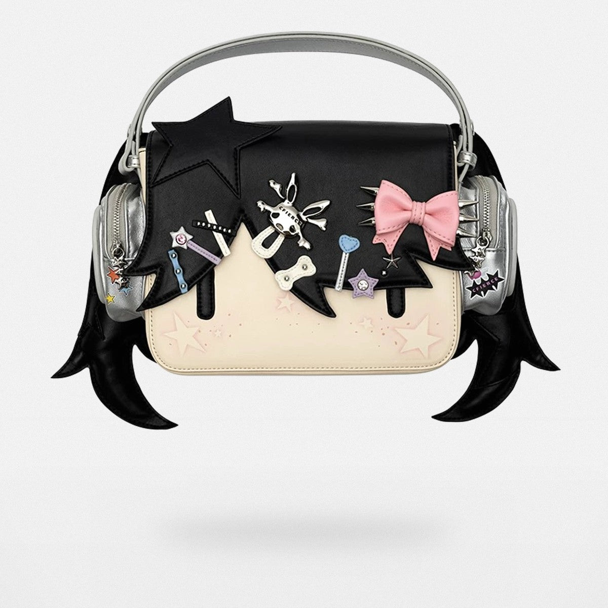 CFIERCE Girl with Headphones Graphic Crossbody in Black