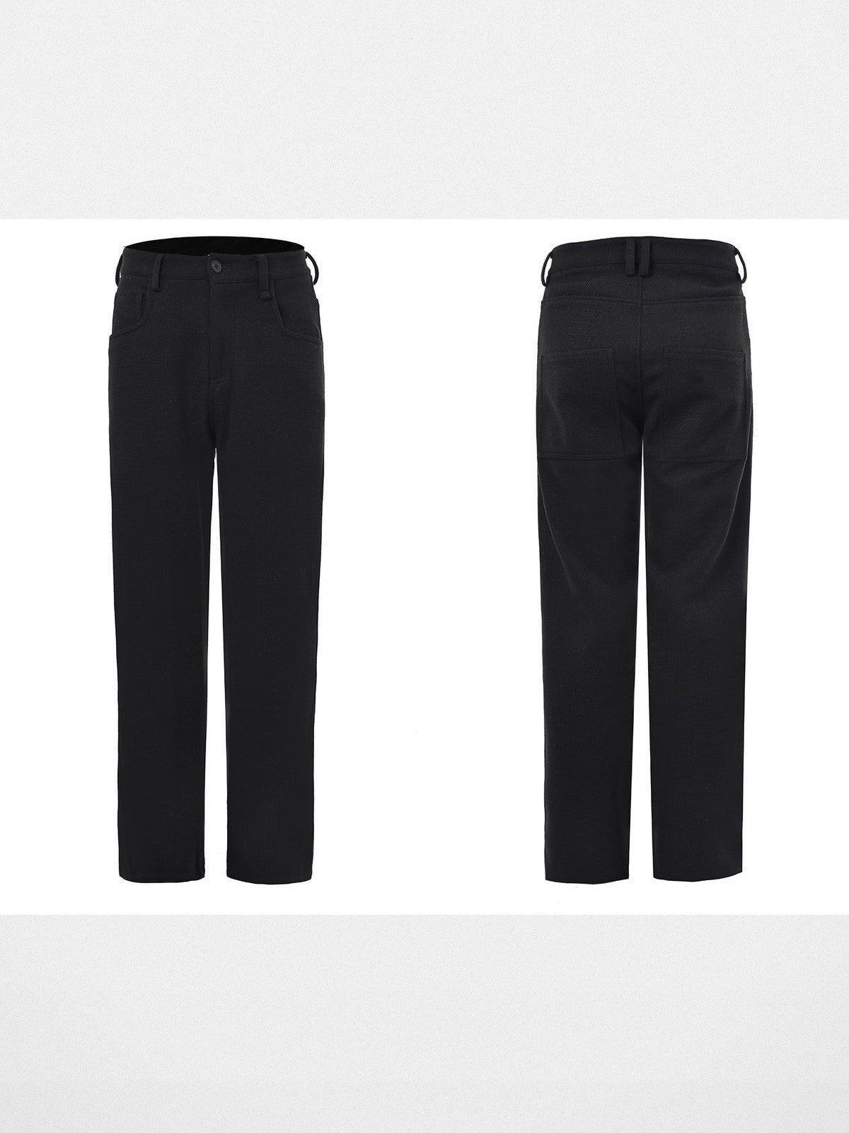 Roolrren Homme Heavyweight Wool Linen Trousers in Black