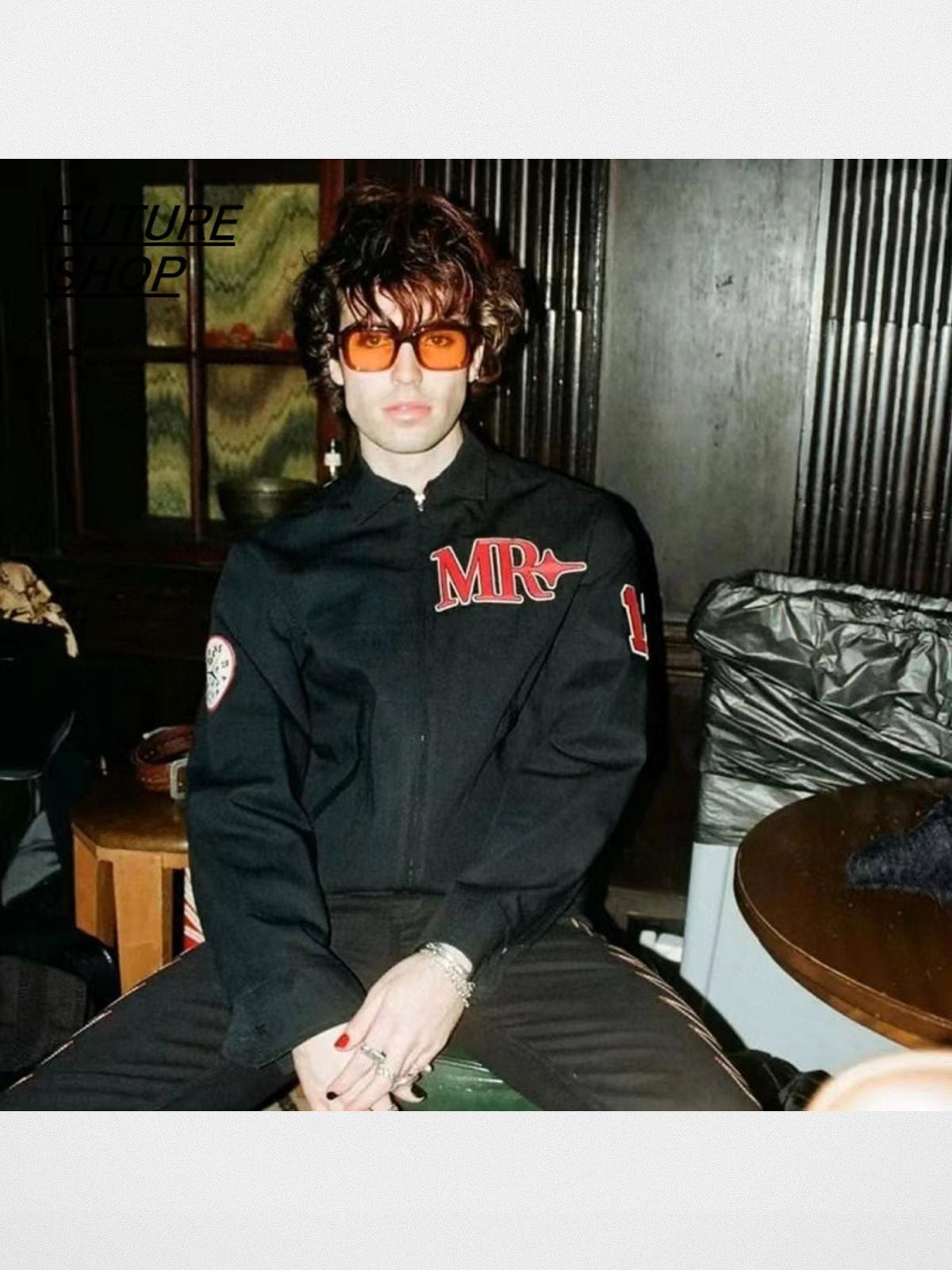 FUTURE UPDATE Retro Acetate Sunglasses in Brown - On Male Model