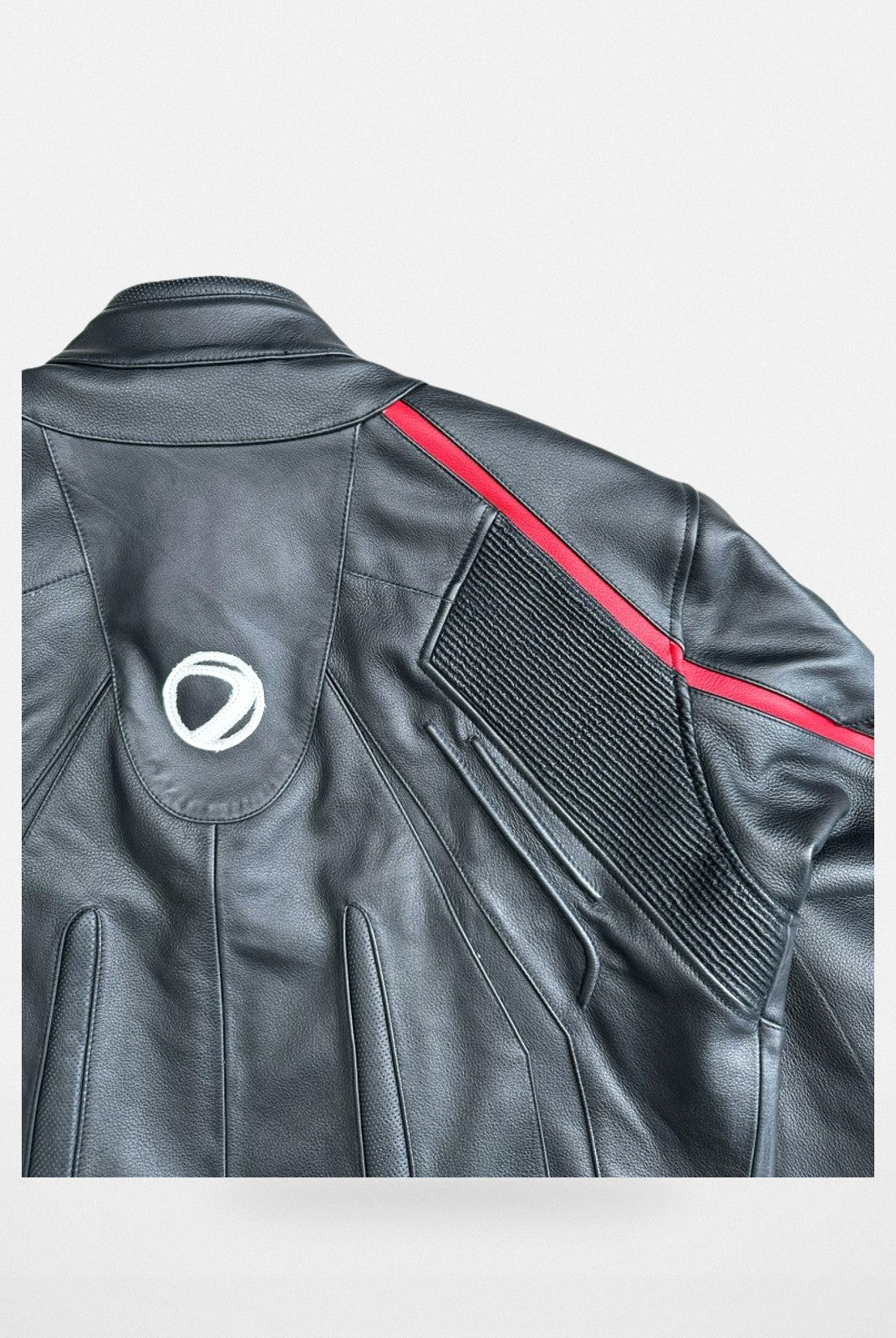 UNKNOWNWORLD Cowhide Leather Racing Jacket in Black - Detail