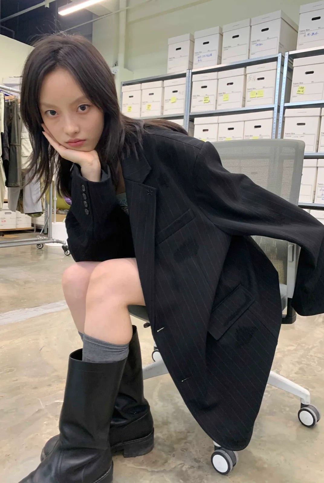 NeverSeez Hand Distressed Embroidered Blazer in Brown