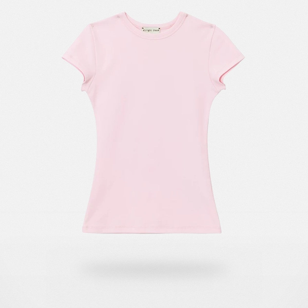 Alright Then Fitted Cap Sleeve T Shirt in Pink