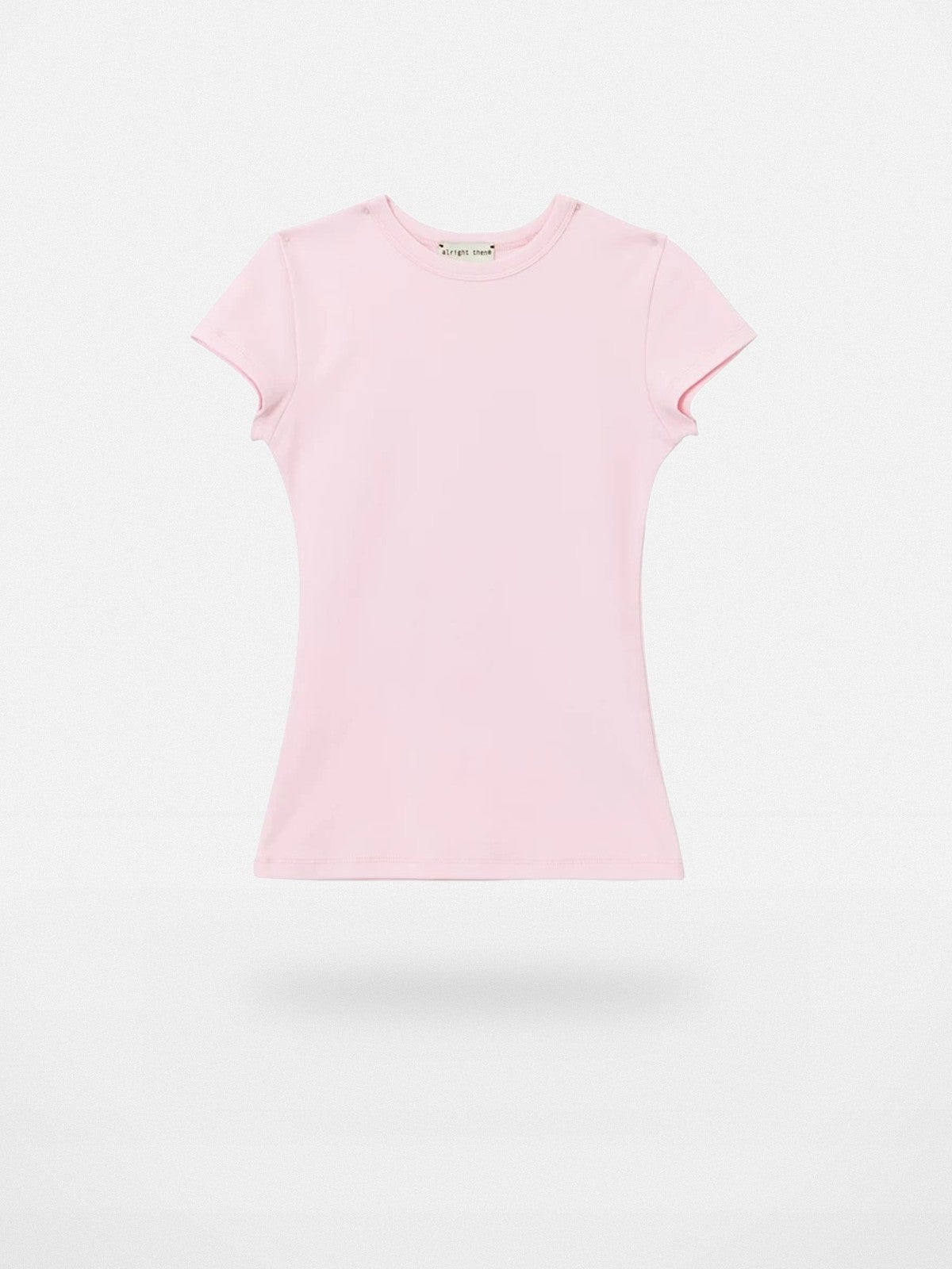 Alright Then Fitted Cap Sleeve T Shirt in Pink