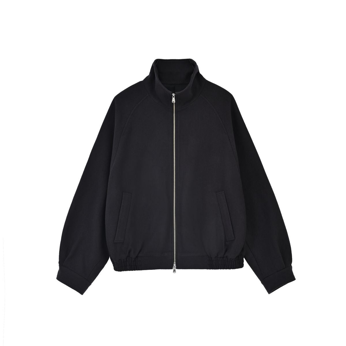 Roolrren Homme Melton Wool Blend Zip Blouson in Black