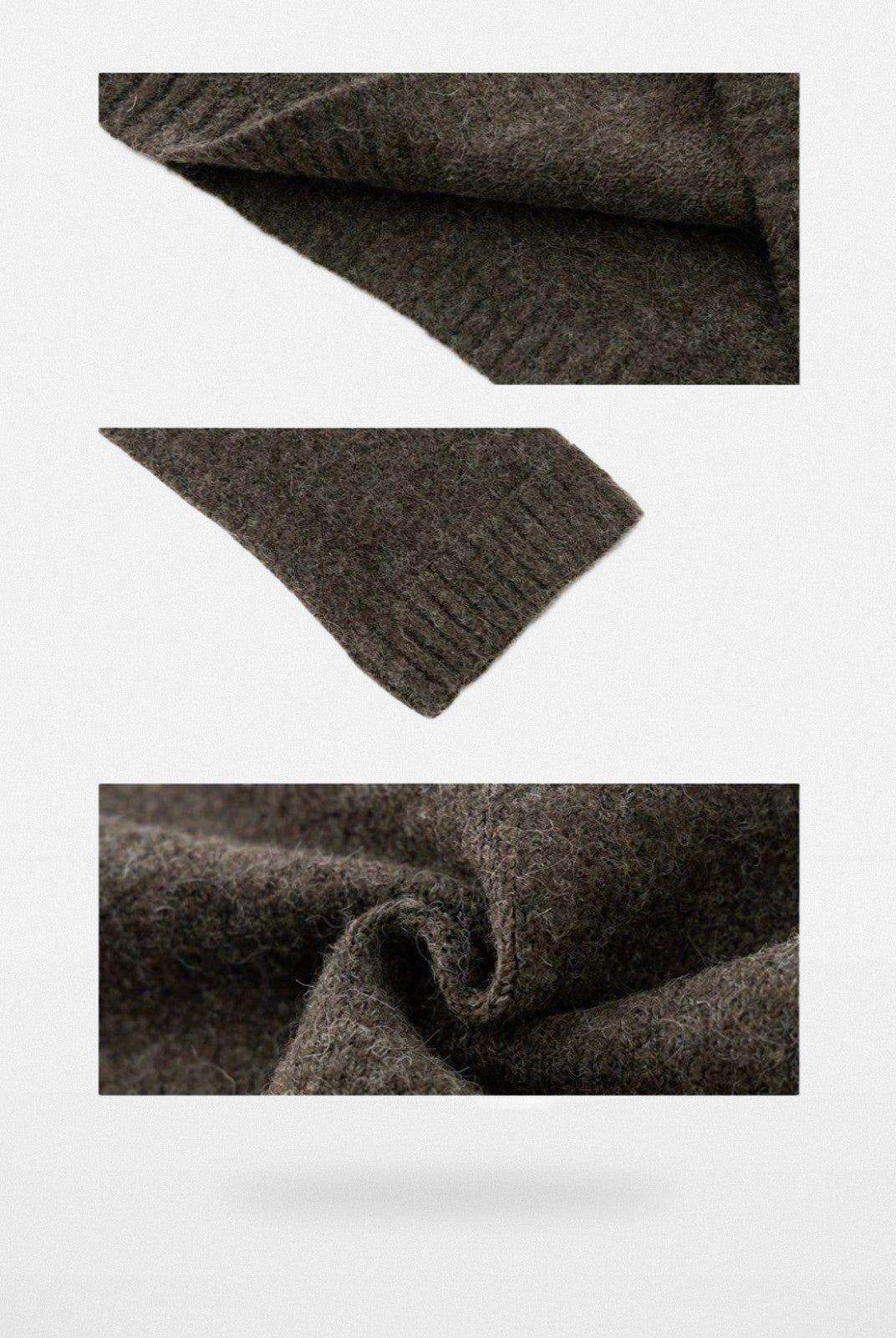 ARISEISM Folded Off Shoulder Knit Top in Coffee - Detail