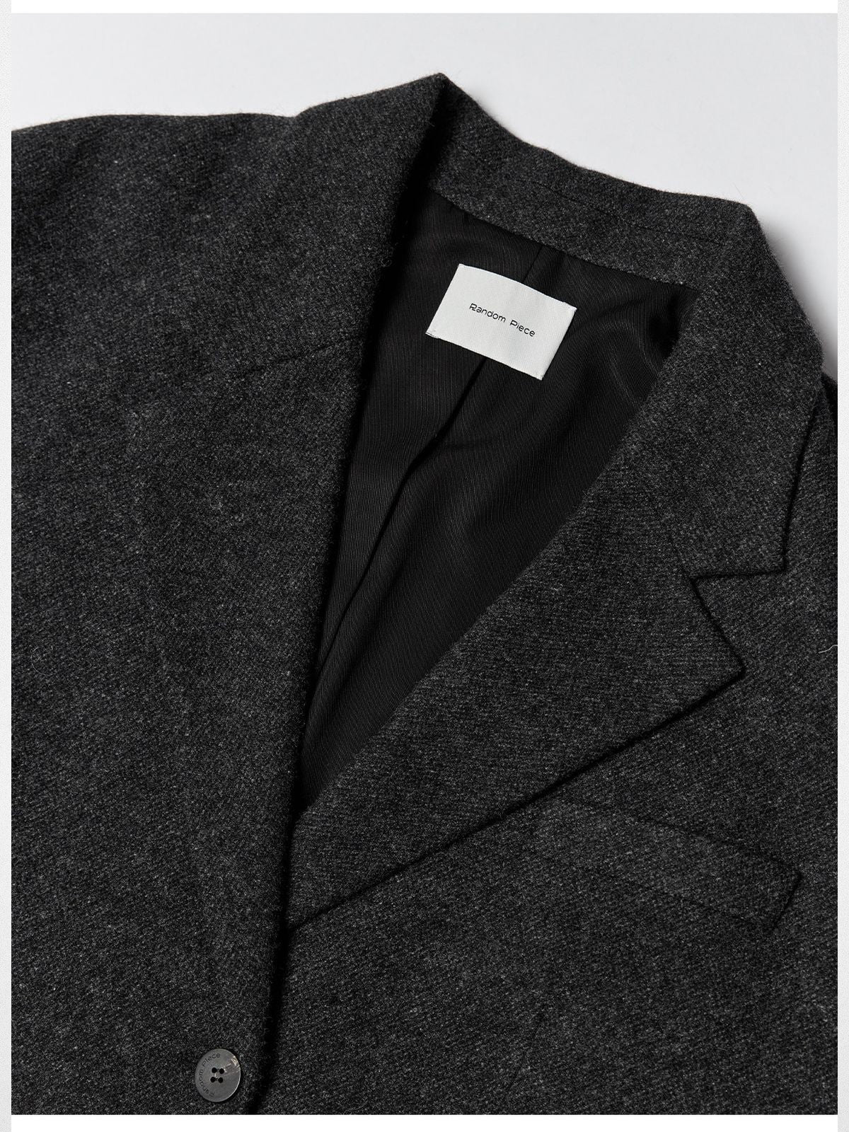 RandomPiece Oversized Wool Blend Blazer in Gray - Detail