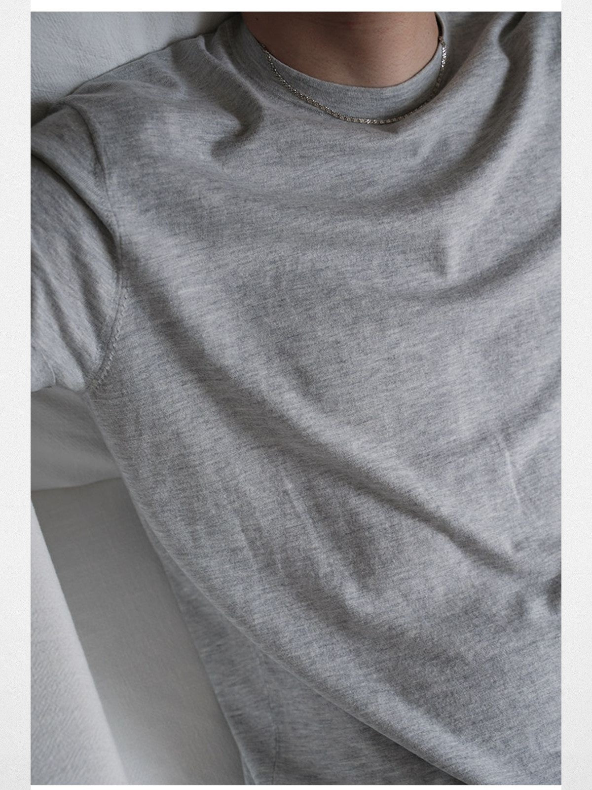 Roolrren Homme Organic Cotton Blend T Shirt in Gray - On Model