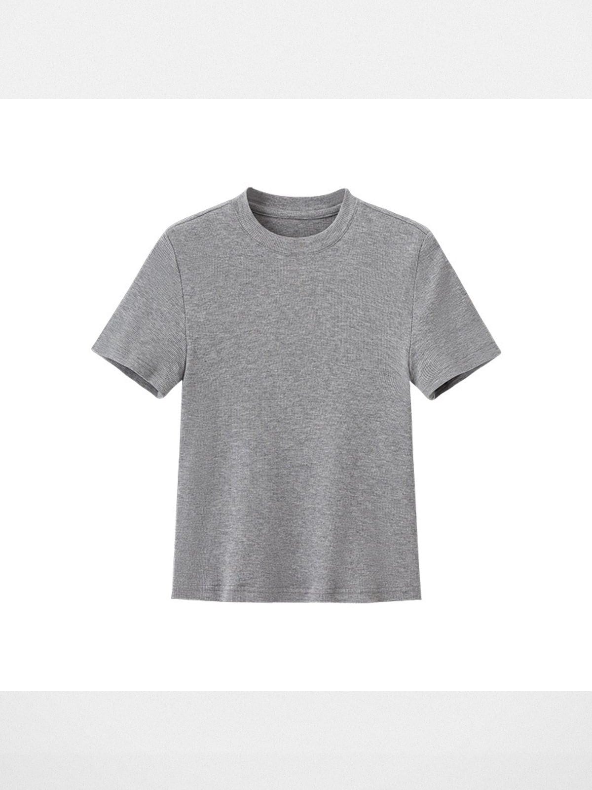 Acsense Studio Brushed Structured Shoulder Tee in Gray