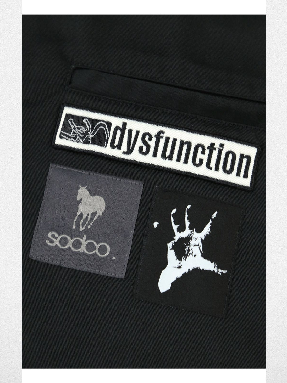 SOD Online Store Layered Sleeve Zip Up Shirt Jacket in Black - Detail