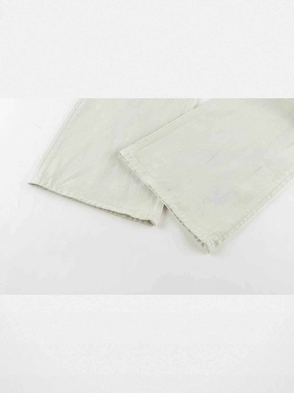 AFterTaste Bone White Vintage Washed Micro Flare Jeans in Sky Blue - Detail