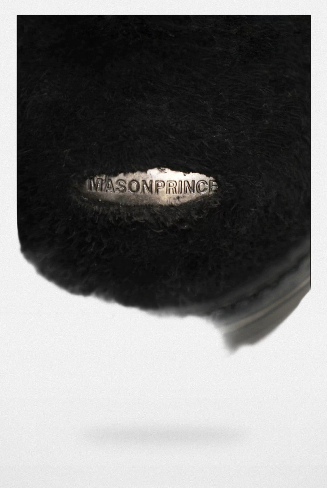 MASONPRINCE Washed Suede Platform Boots in Black - Detail