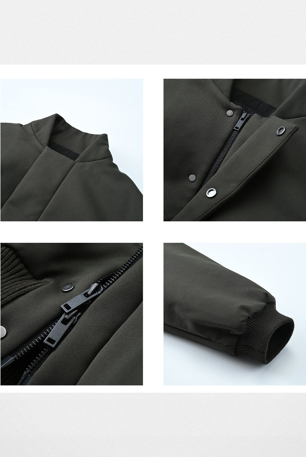 Roolrren Homme Thinsulate Padded Bomber Jacket in Green - Detail