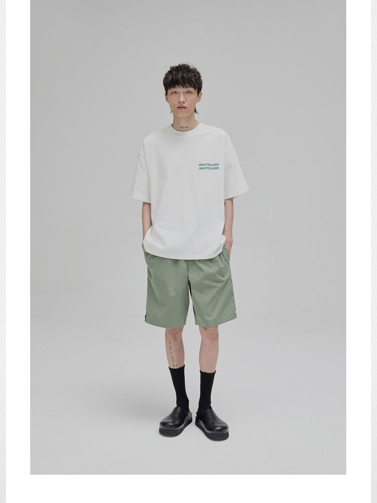 NANS Wilderness Parade Heavyweight T Shirt in White - On Model