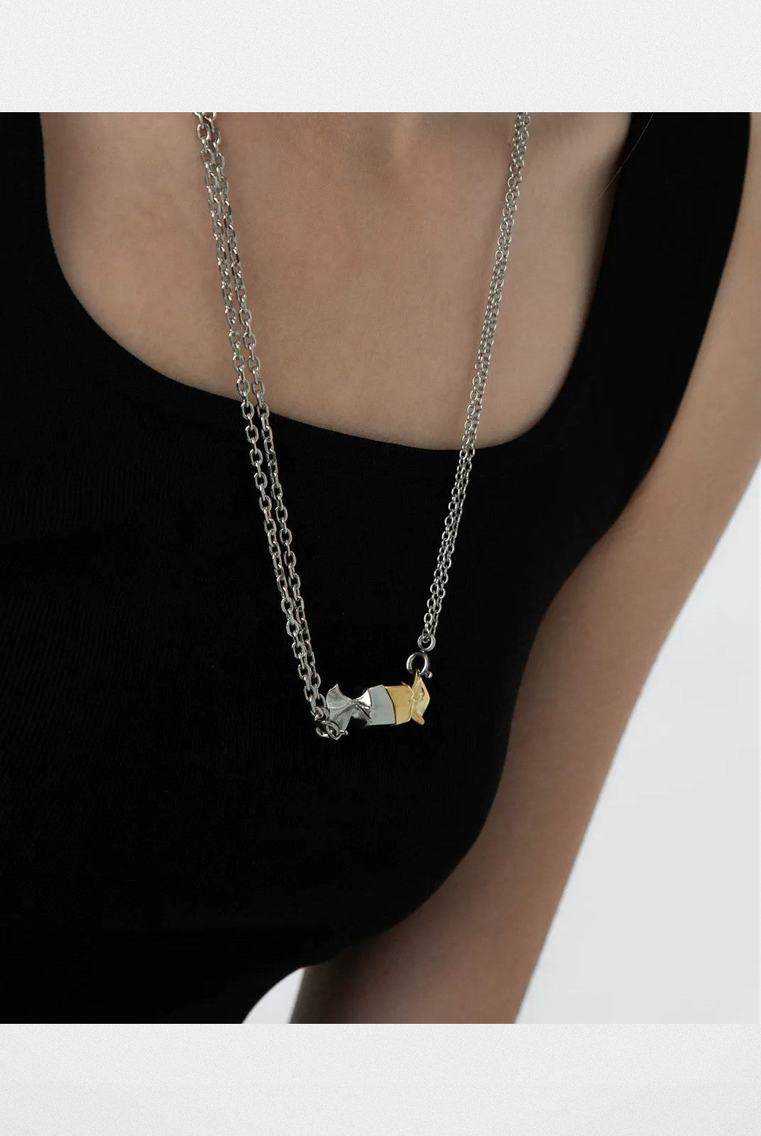 BLACKHEAD Magnetic Candy Pendant Necklace in Gold - On Model