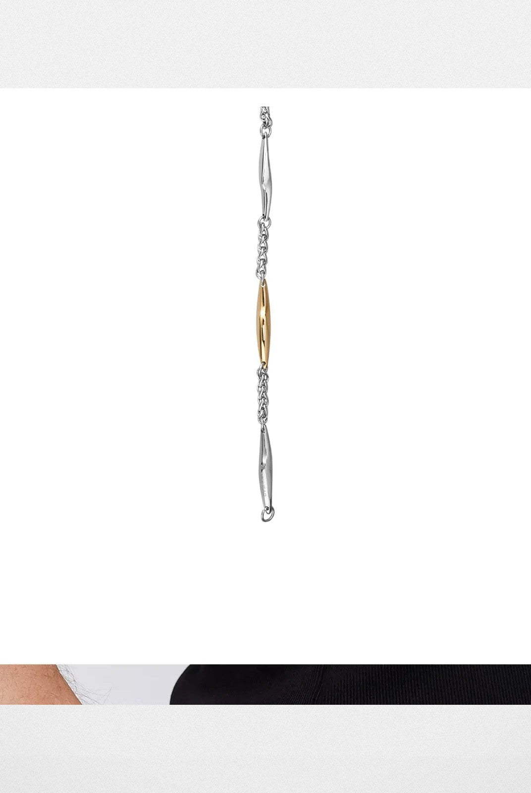 BLACKHEAD Two Tone Spliced Lightning Bracelet in Gold - On Model