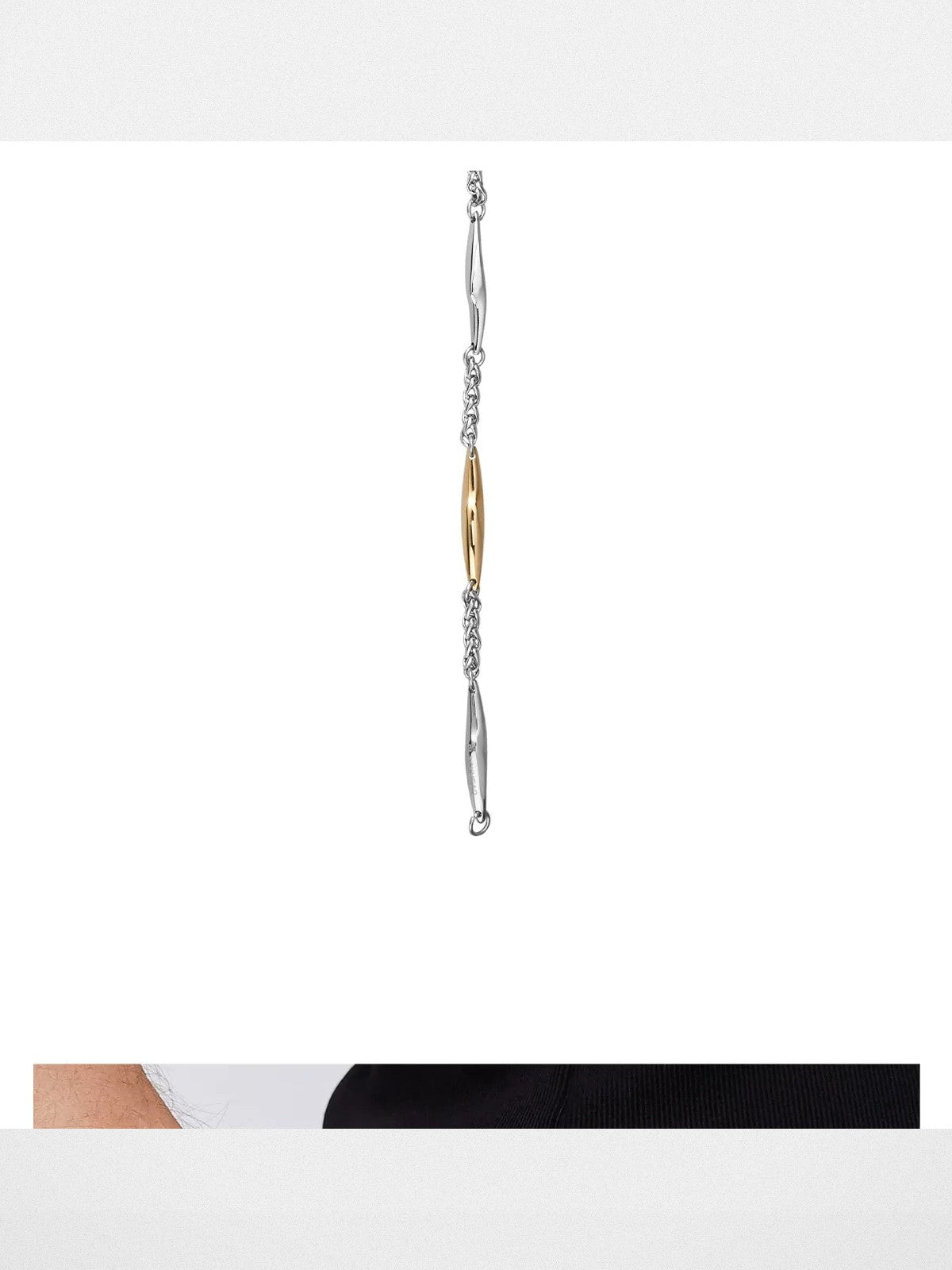 BLACKHEAD Two Tone Spliced Lightning Bracelet in Gold - On Male Model