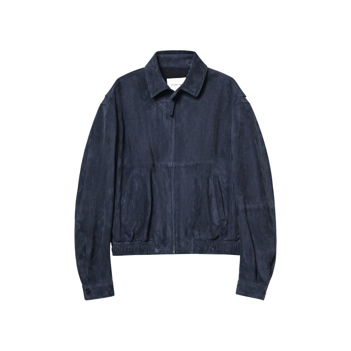 Roolrren Homme Wool Lined Ethiopian Sheepskin Jacket in Navy Blue