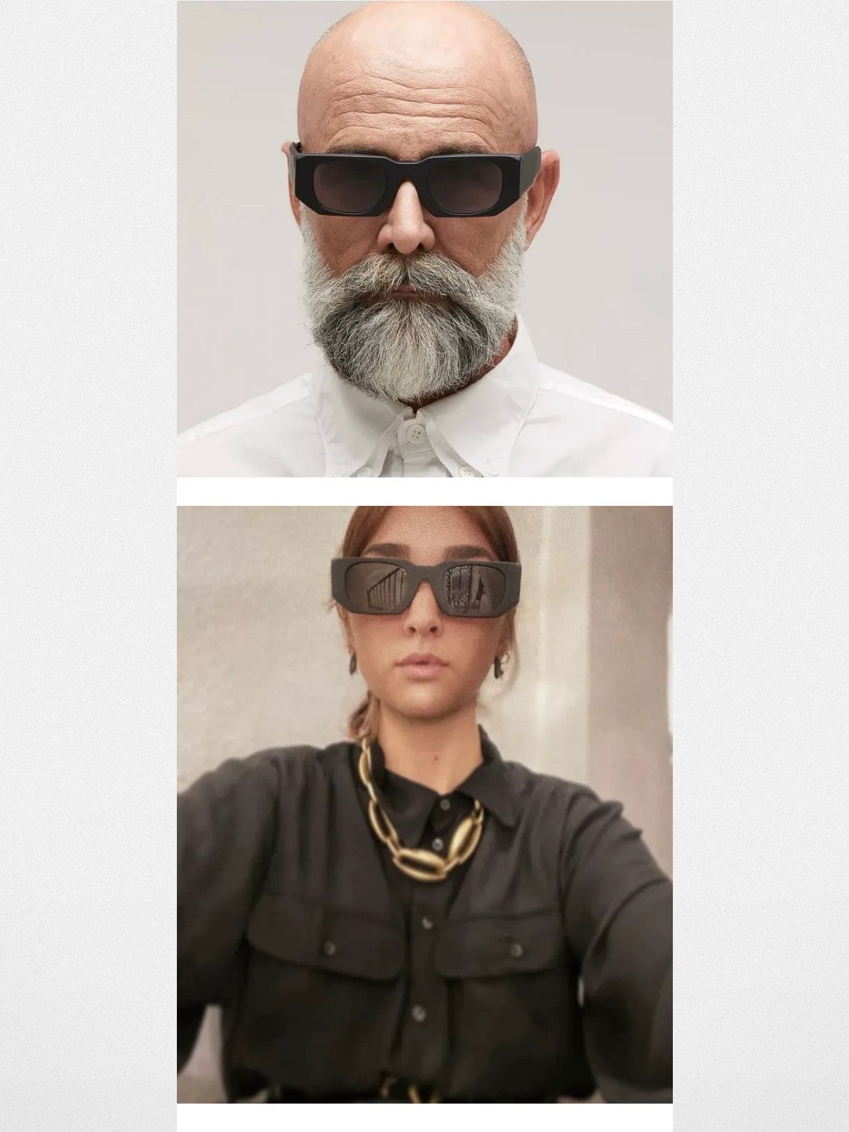 FUTURE UPDATE Avant Garde Rectangular Sunglasses in Black