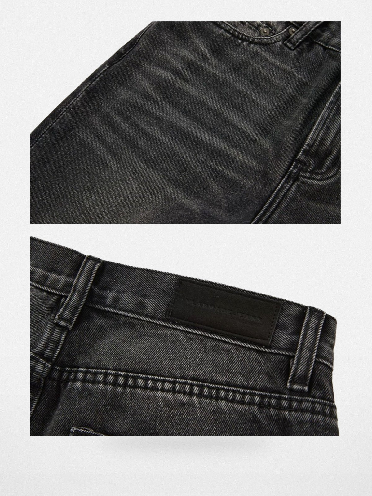 VLABMADE Washed Black Micro Flare Jeans in Black - Detail