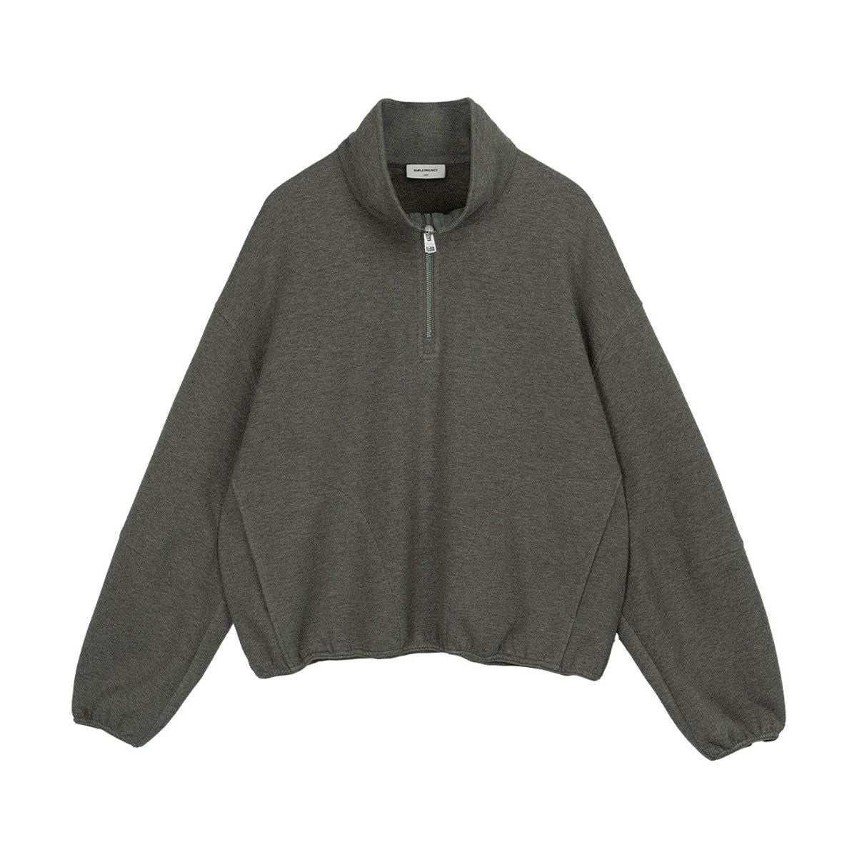 Simple Project Cloud Feel Half Zip Sweatshirt in Olive