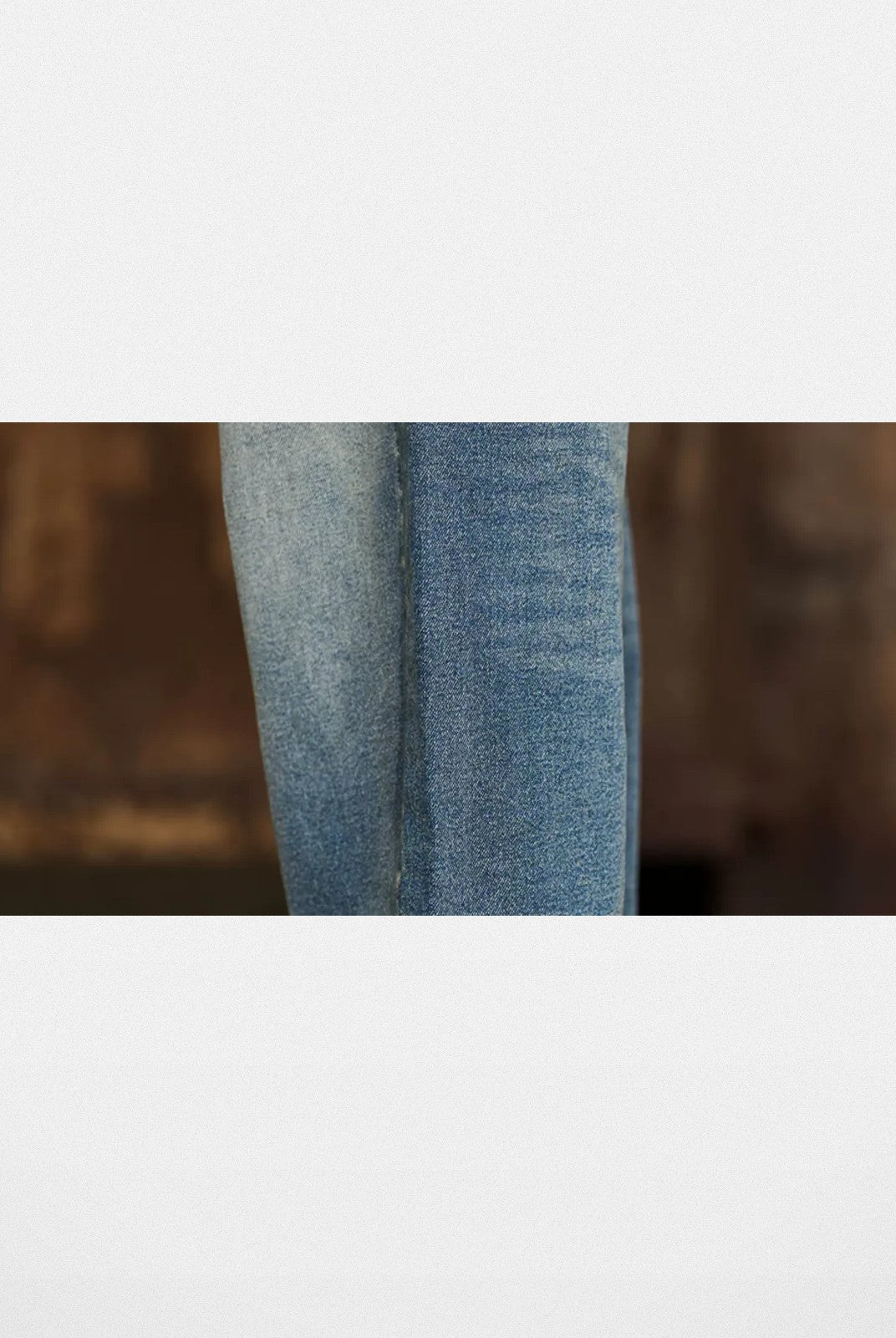 BLINDNOPLAN Distressed Washed Straight Leg Jeans in Blue - Detail