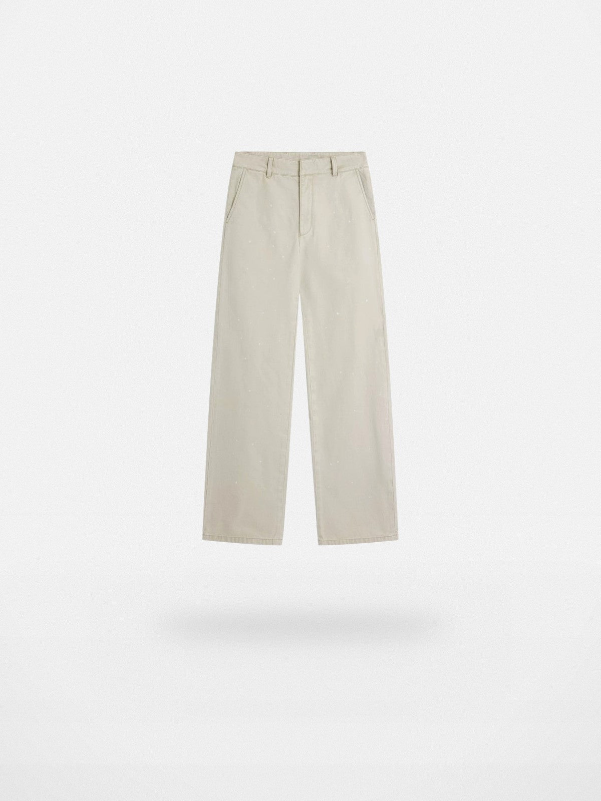 Alright Then Washed Canvas Splatter Pants in Beige