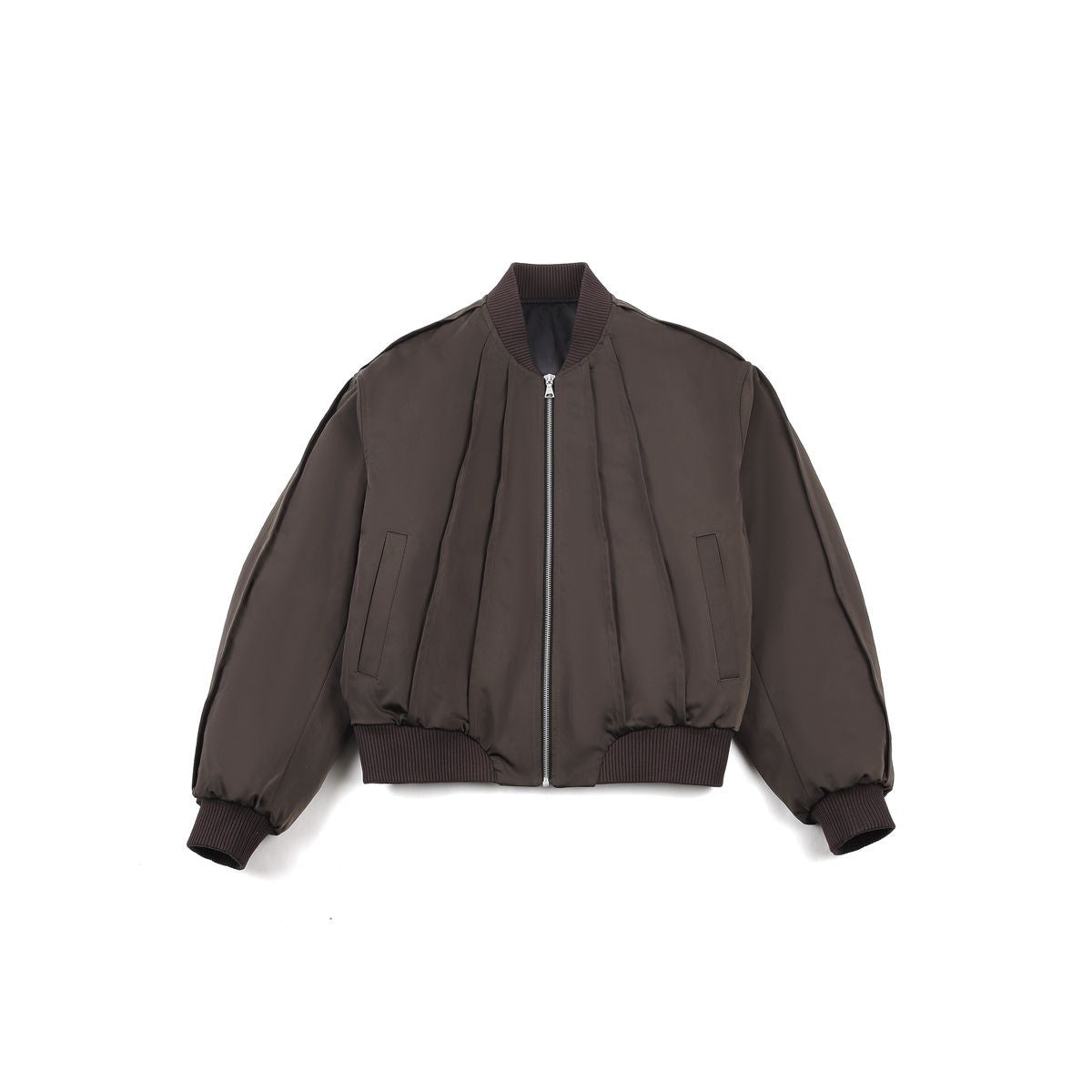 AFterTaste High Density Nylon Split Panel Bomber in Brown