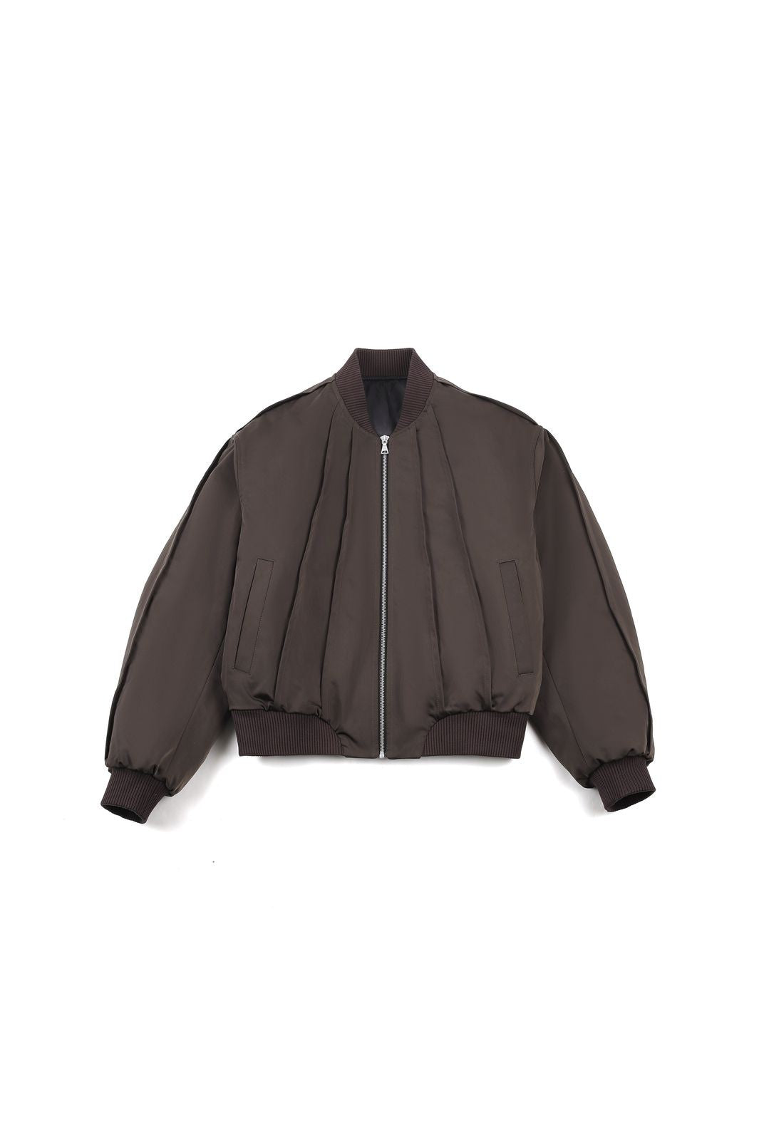 AFterTaste High Density Nylon Split Panel Bomber in Brown