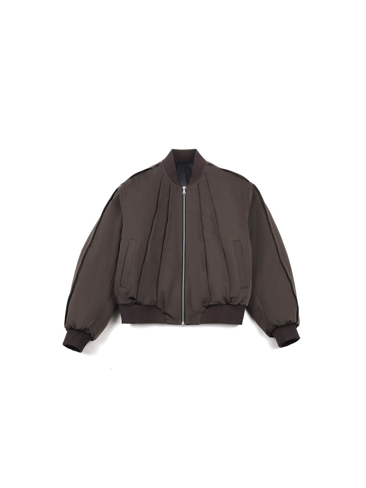 AFterTaste High Density Nylon Split Panel Bomber in Brown