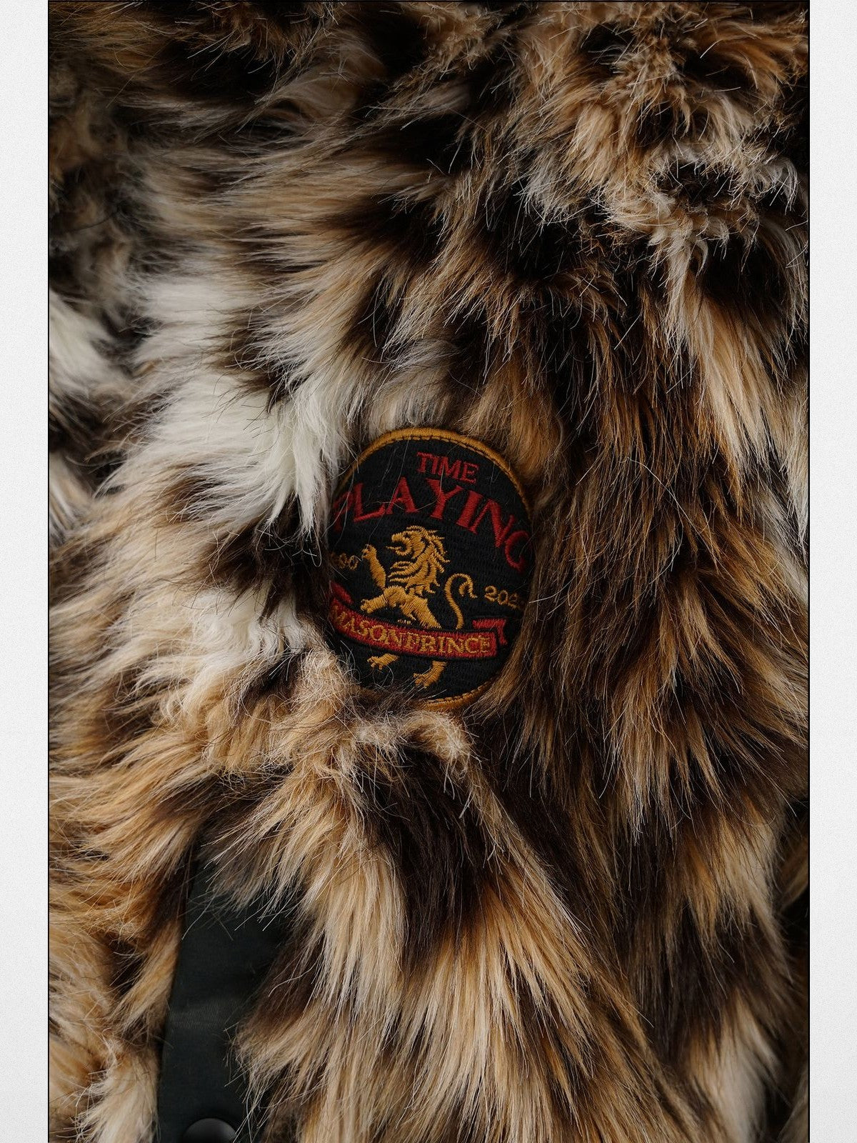 MASONPRINCE Reversible Tiger Print Flight Jacket in Black - Detail #color_black