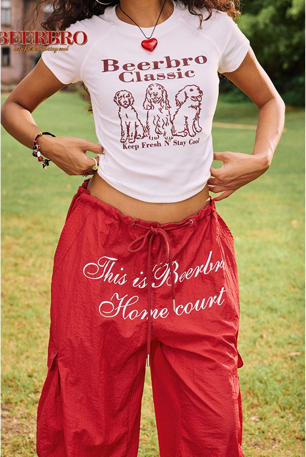 BeerBro Puff Print Puppy Baby Tee in White