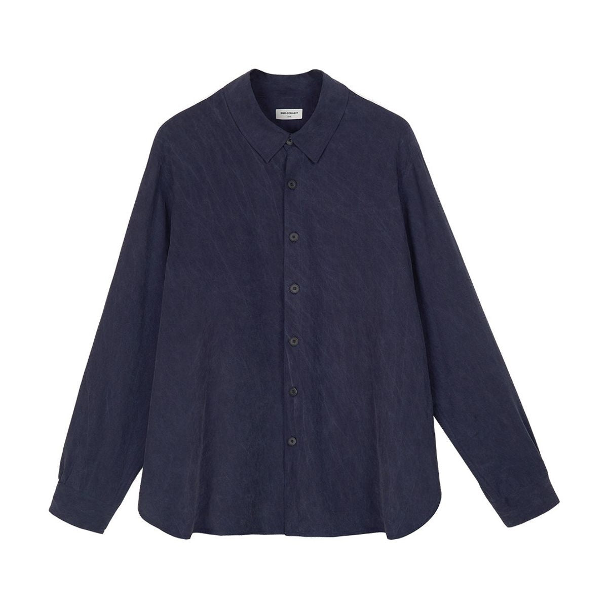 Simple Project Washed Lyocell Shirt in Navy Blue