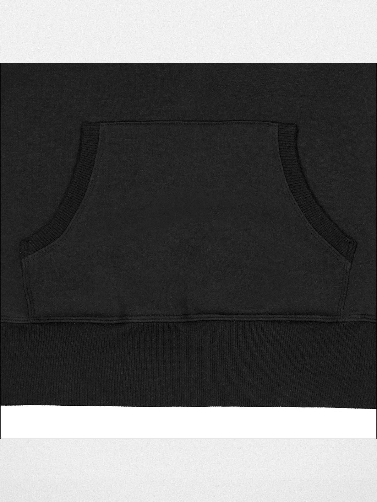 FaxCopyExpress Fleece Lined Deep V Neck Hoodie in Black - Detail