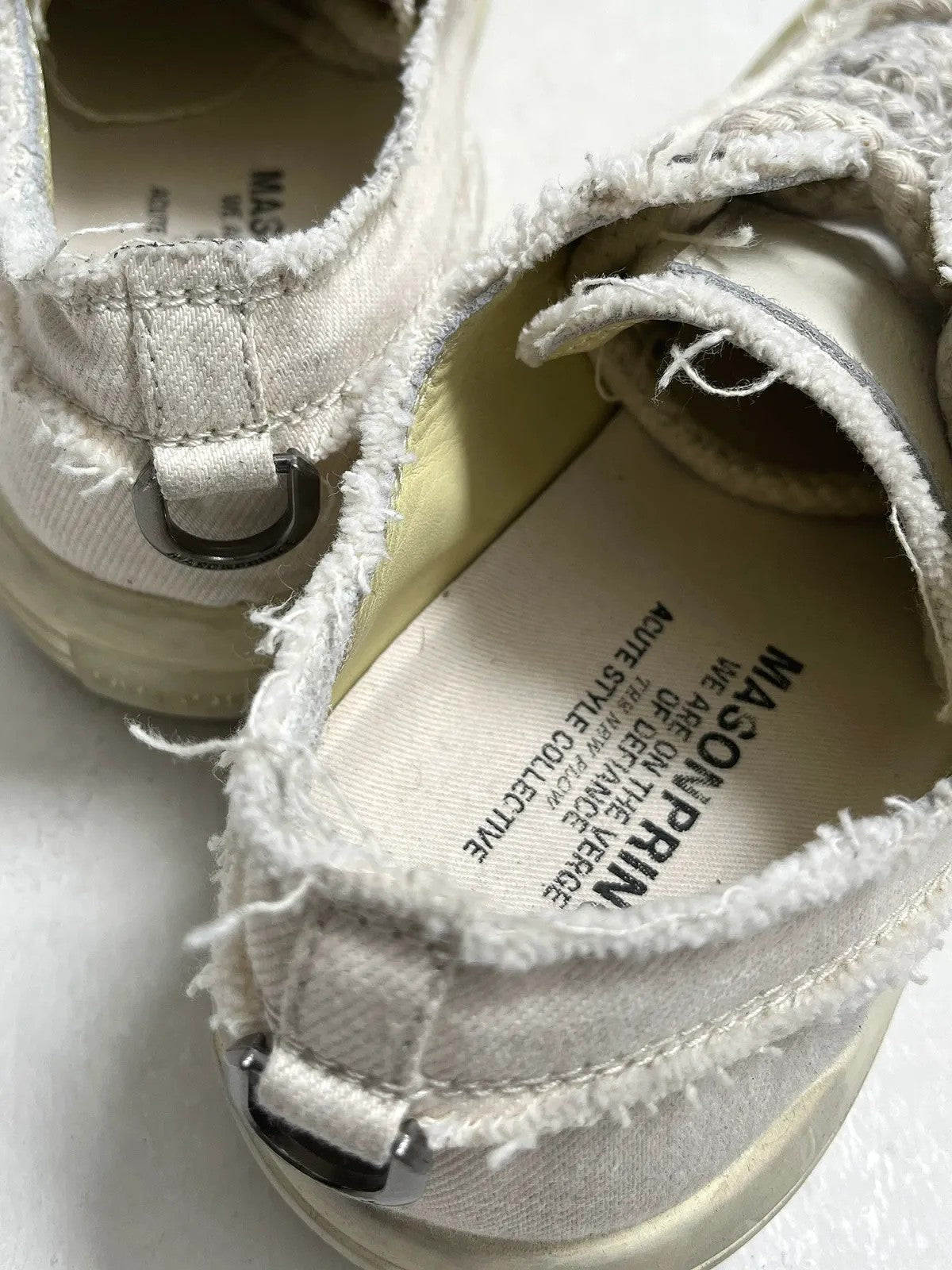 MASONPRINCE Distressed Canvas Platform Sneakers in Black #color_black