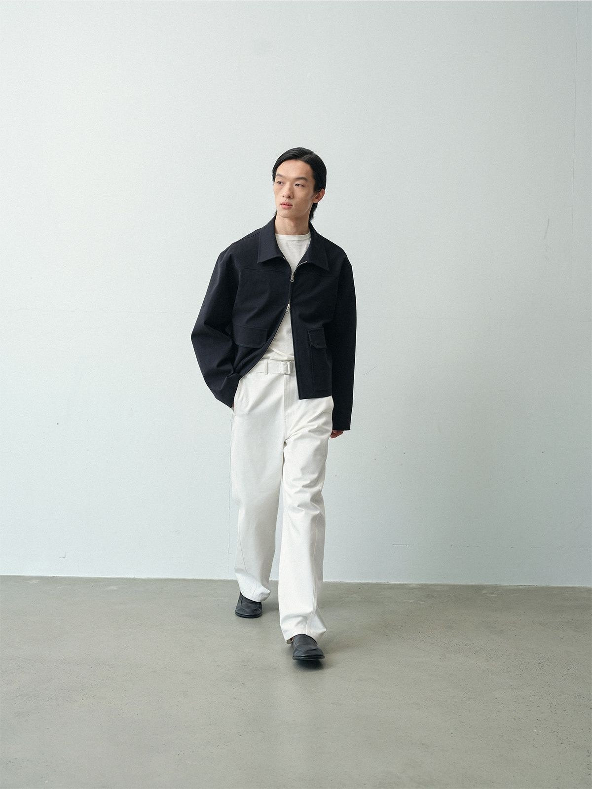 ROYA High Density Cotton Twill Jacket in Blue - On Model