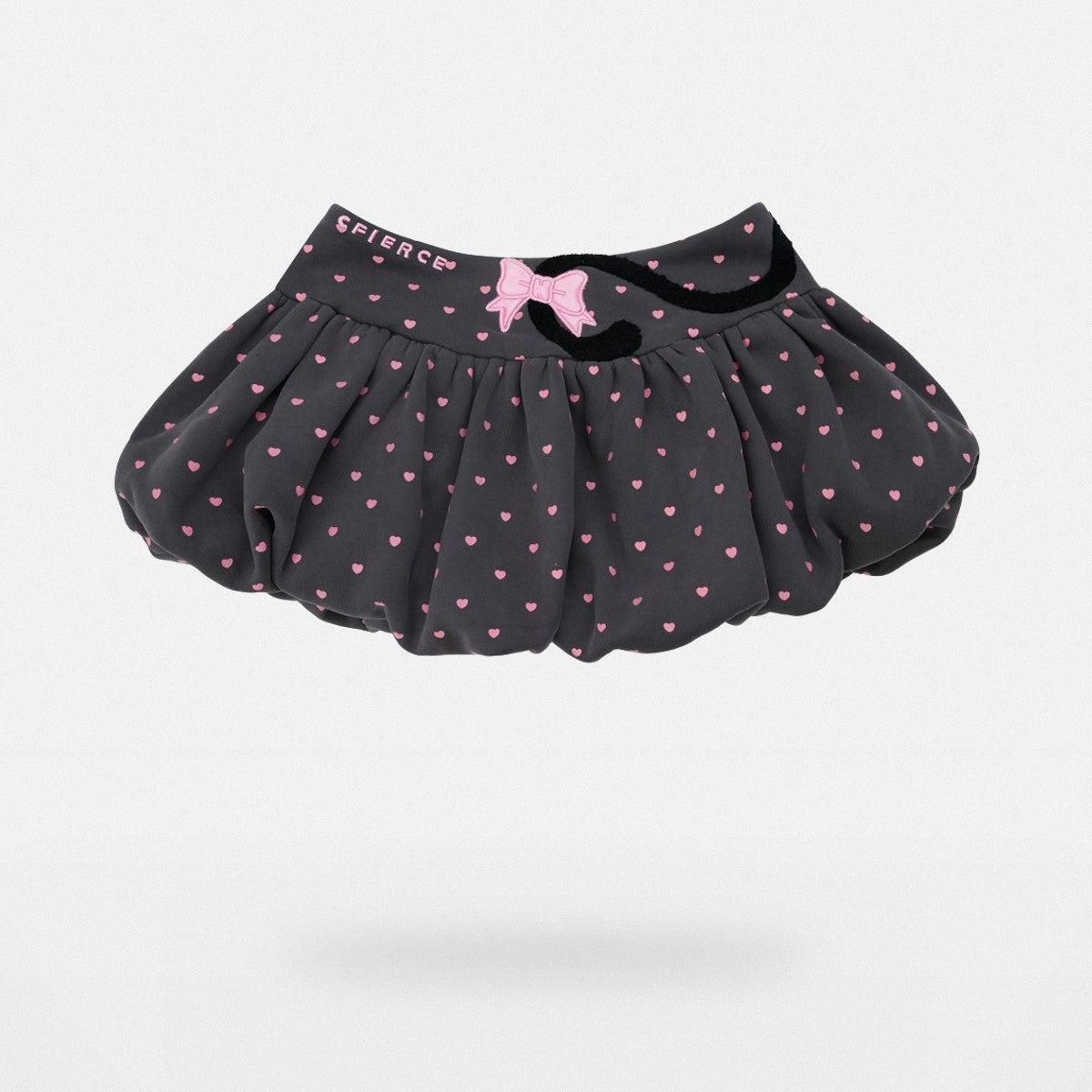 CFIERCE Embroidered Cat Tail Bubble Skirt in Gray