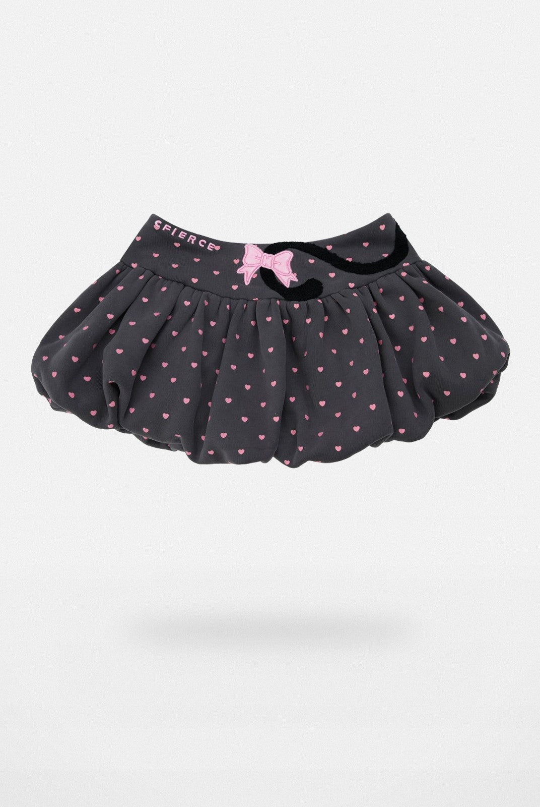 CFIERCE Embroidered Cat Tail Bubble Skirt in Gray