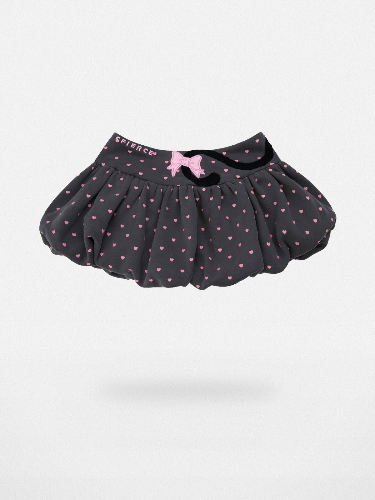 CFIERCE Embroidered Cat Tail Bubble Skirt in Gray