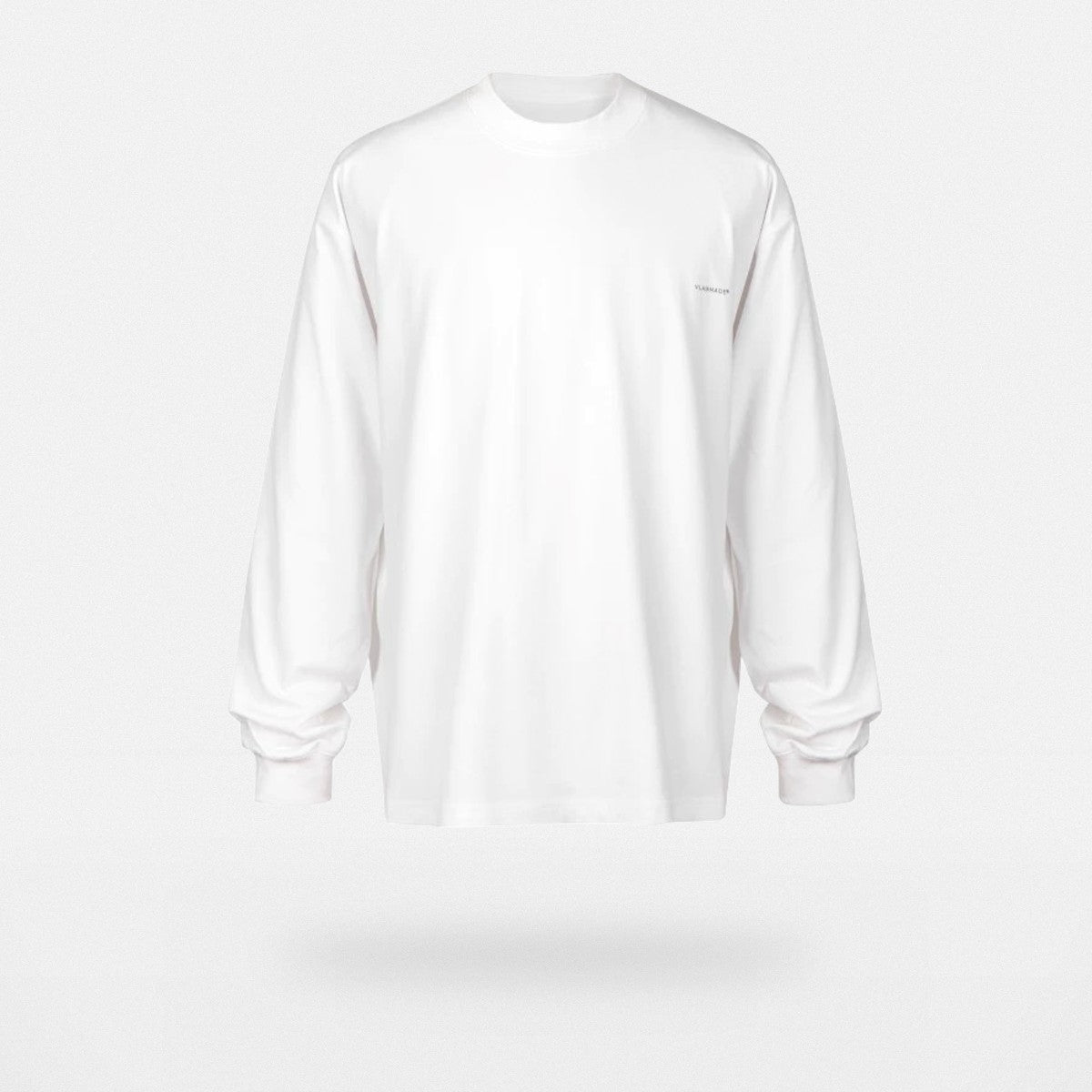 VLABMADE Boxy Cotton Long Sleeve T Shirt in White