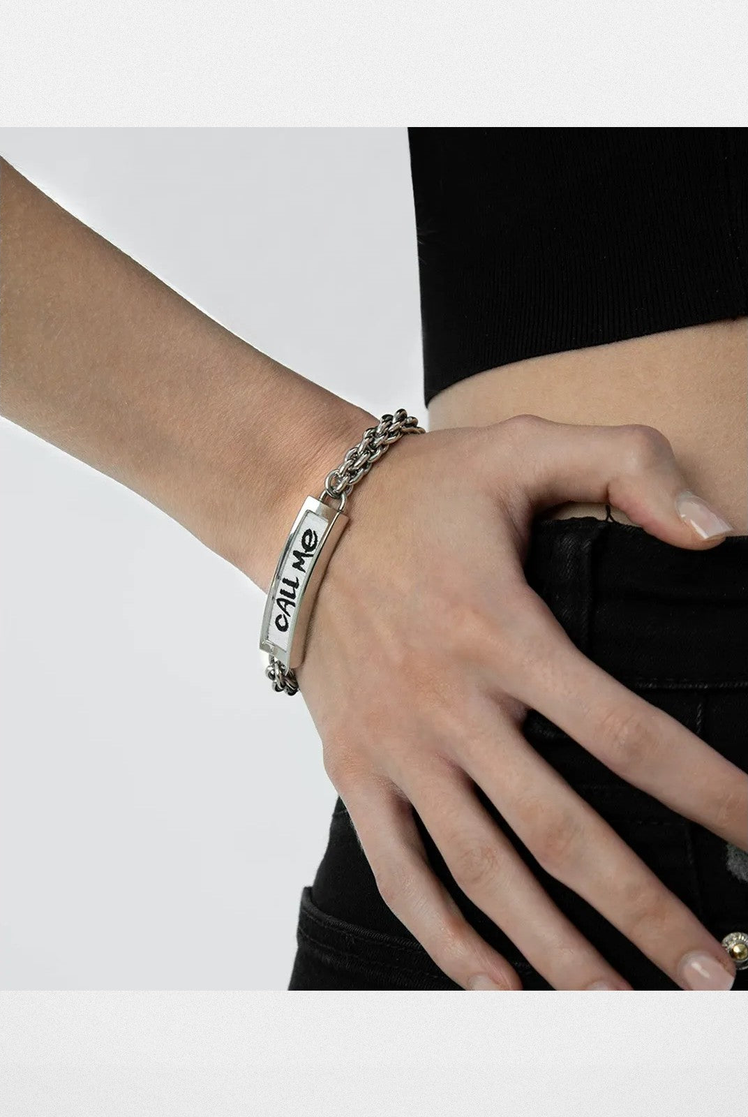 BLACKHEAD Call Me Steel Cuban Chain Bracelet in Silver