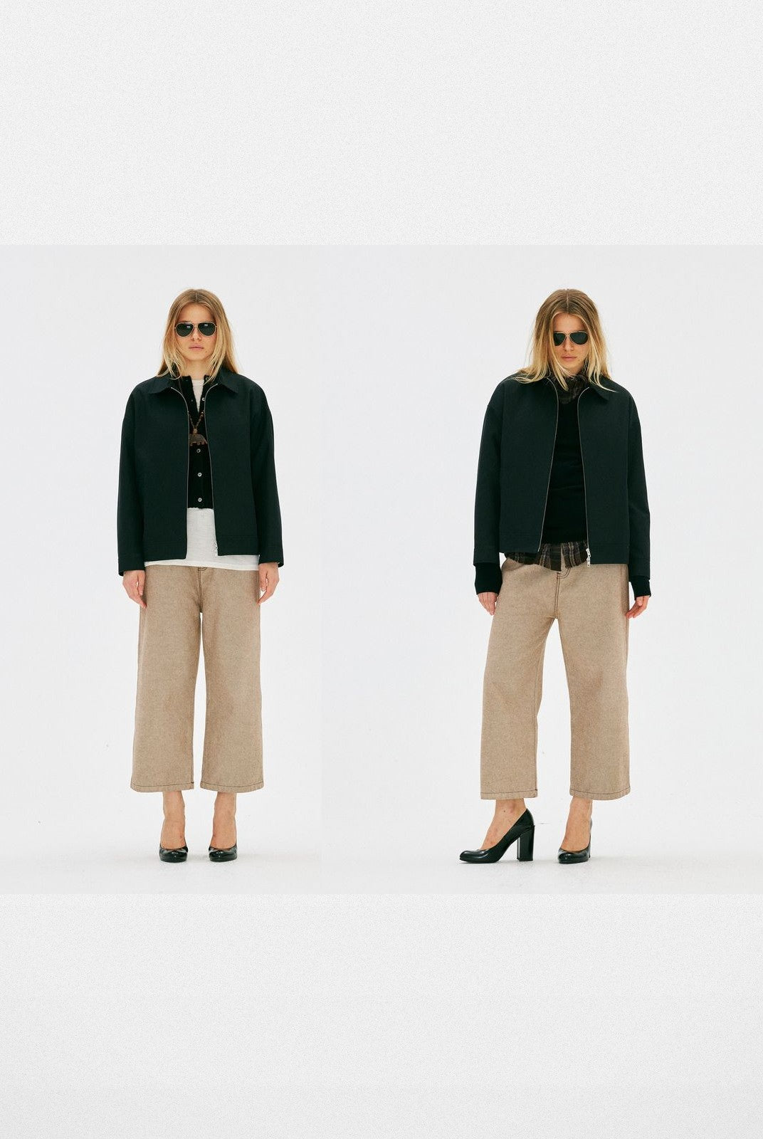 Alright then Oversized Harrington Jacket in Black - On Model