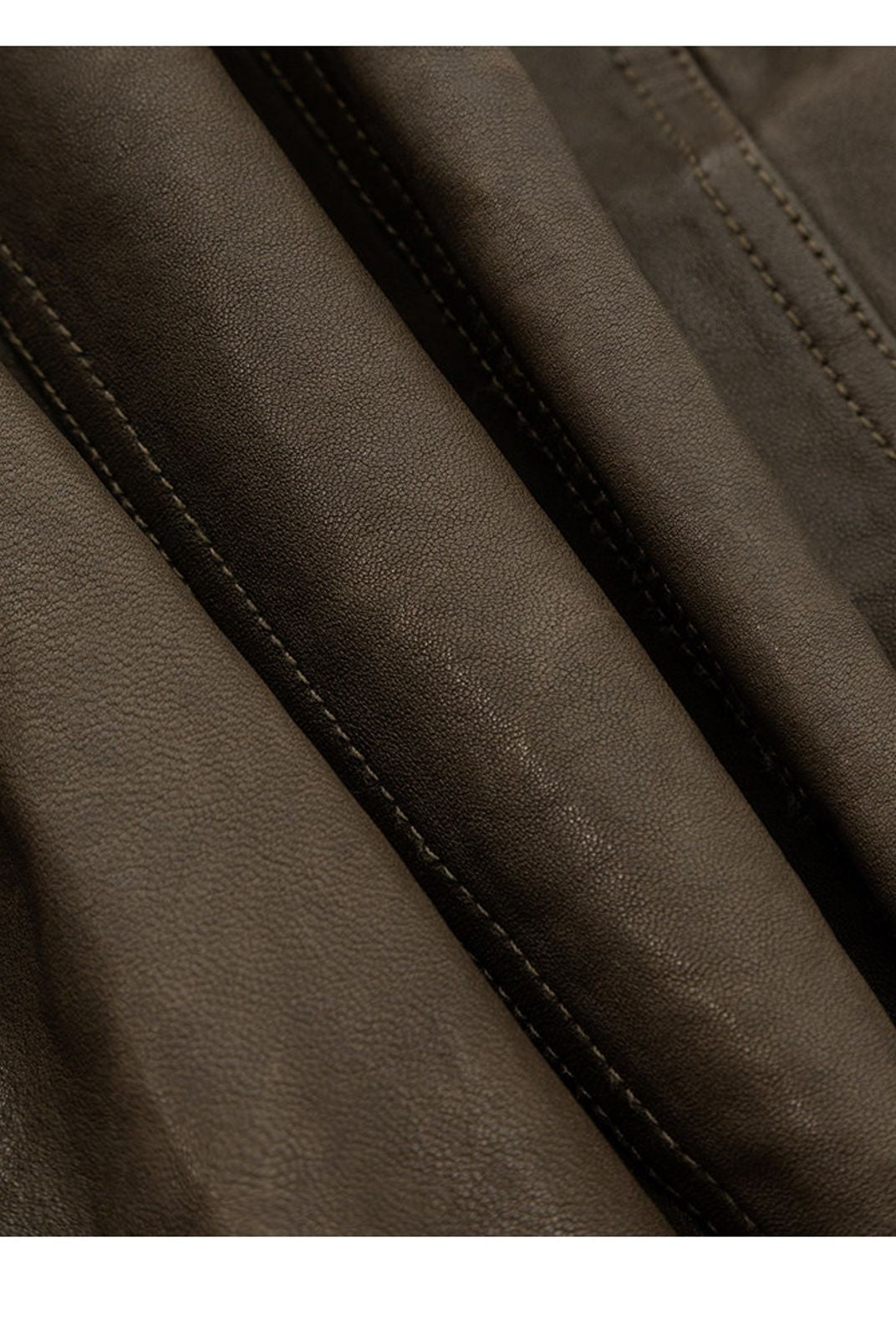 ACSENSE STUDIO Lambskin Jacket with Detachable Fur in Green - Detail