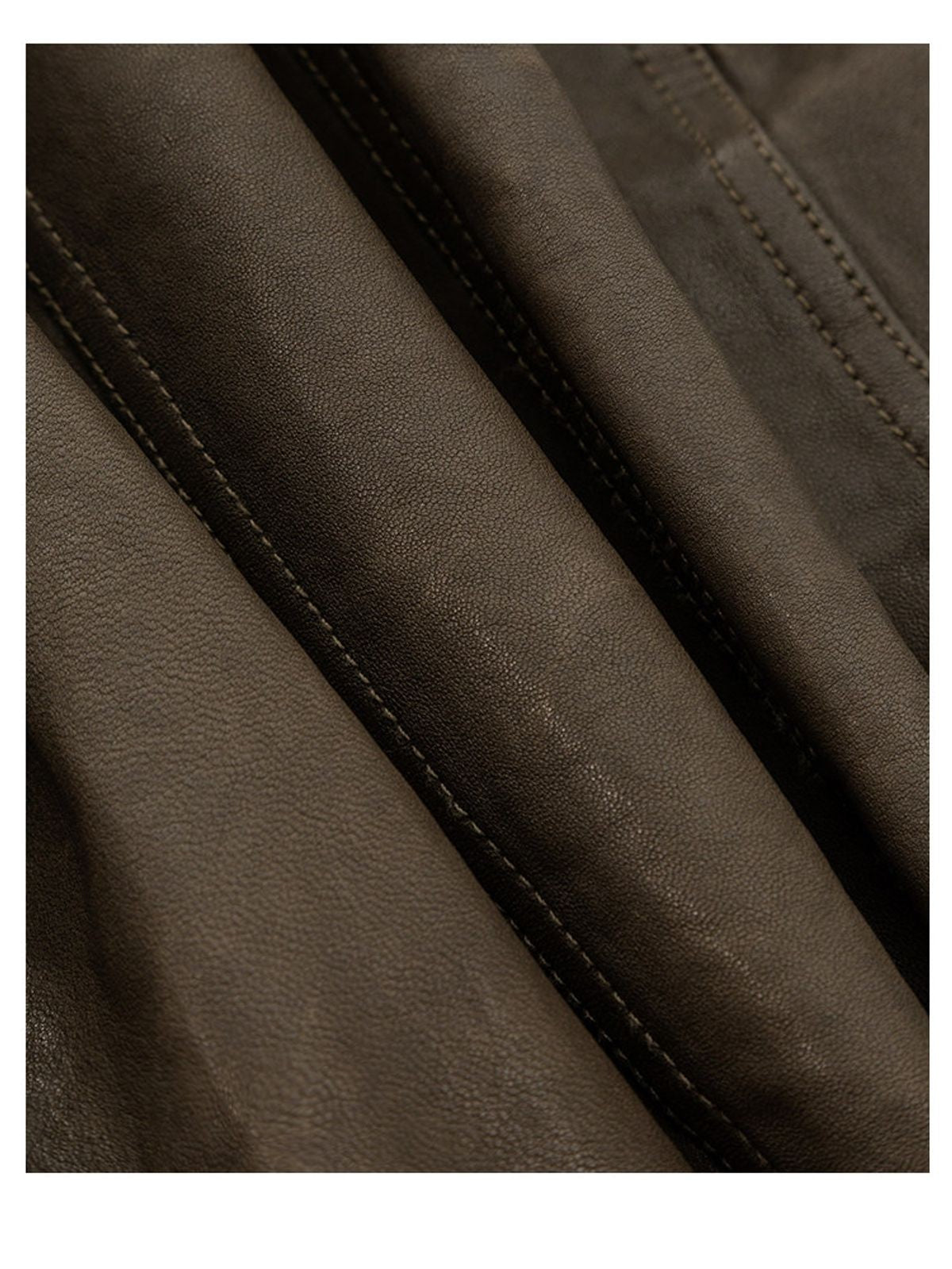 ACSENSE STUDIO Lambskin Jacket with Detachable Fur in Green - Detail