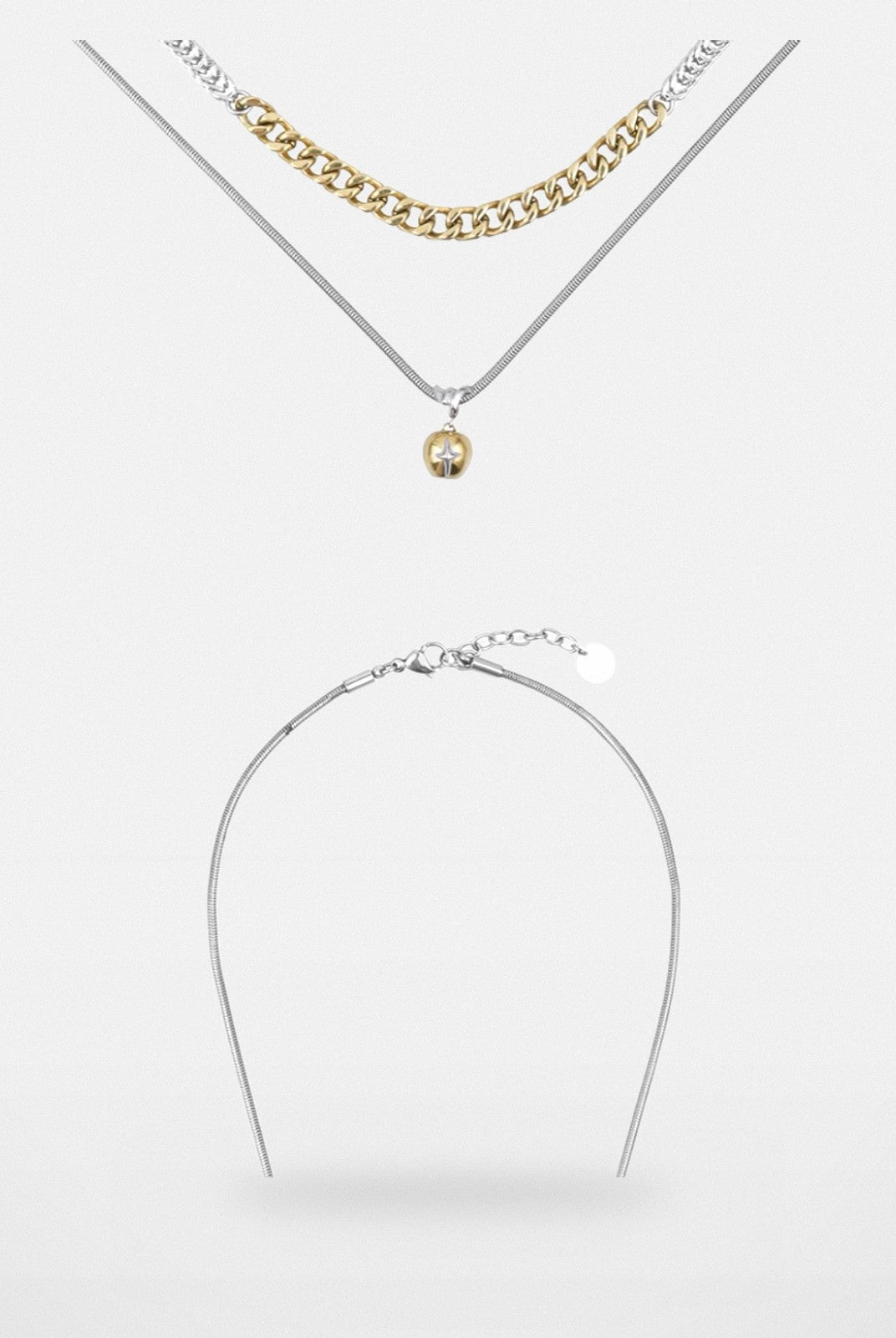 BLACKHEAD Two Tone Spliced Chain Necklace in Gray