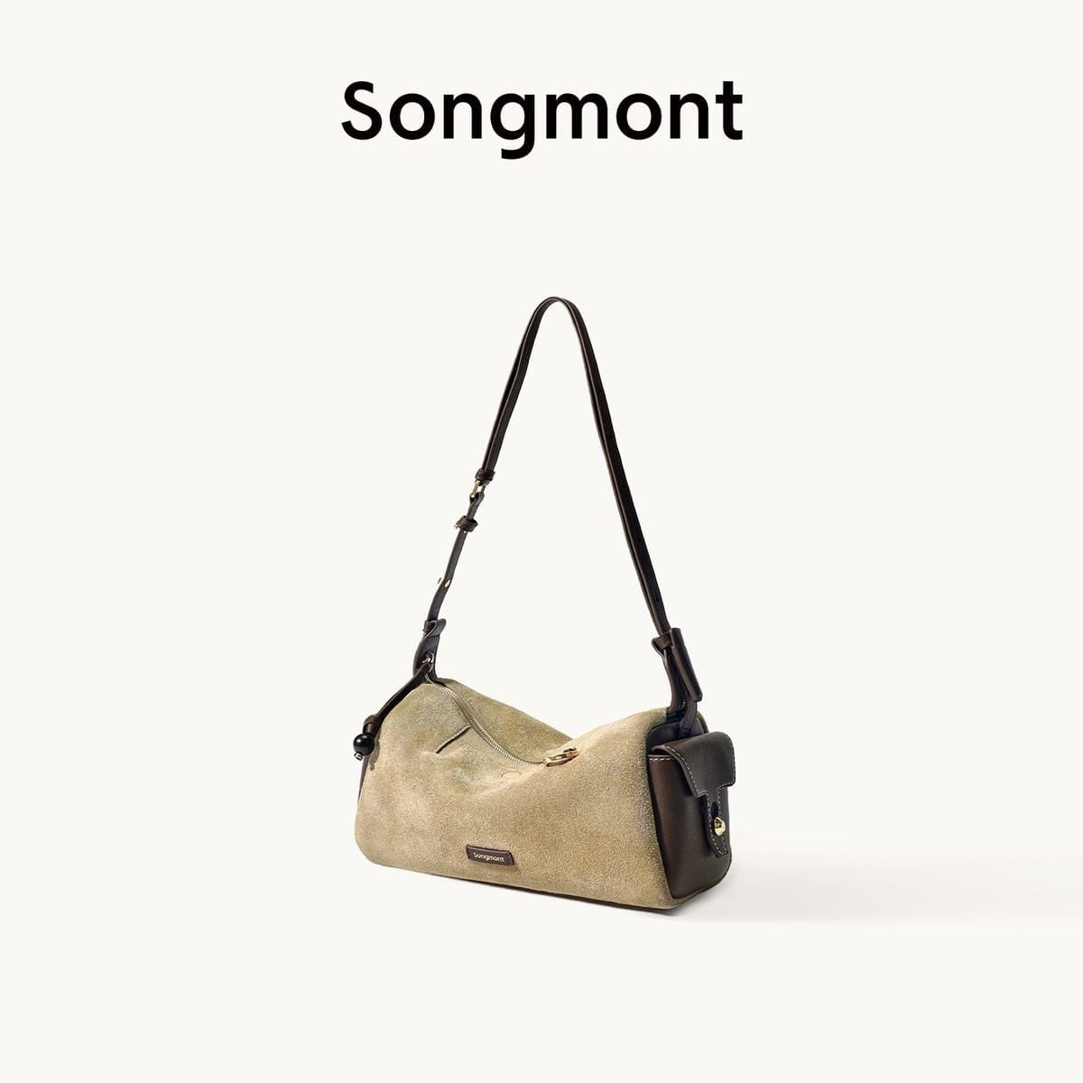 Songmont Mini Leather Camera Bag in Beige
