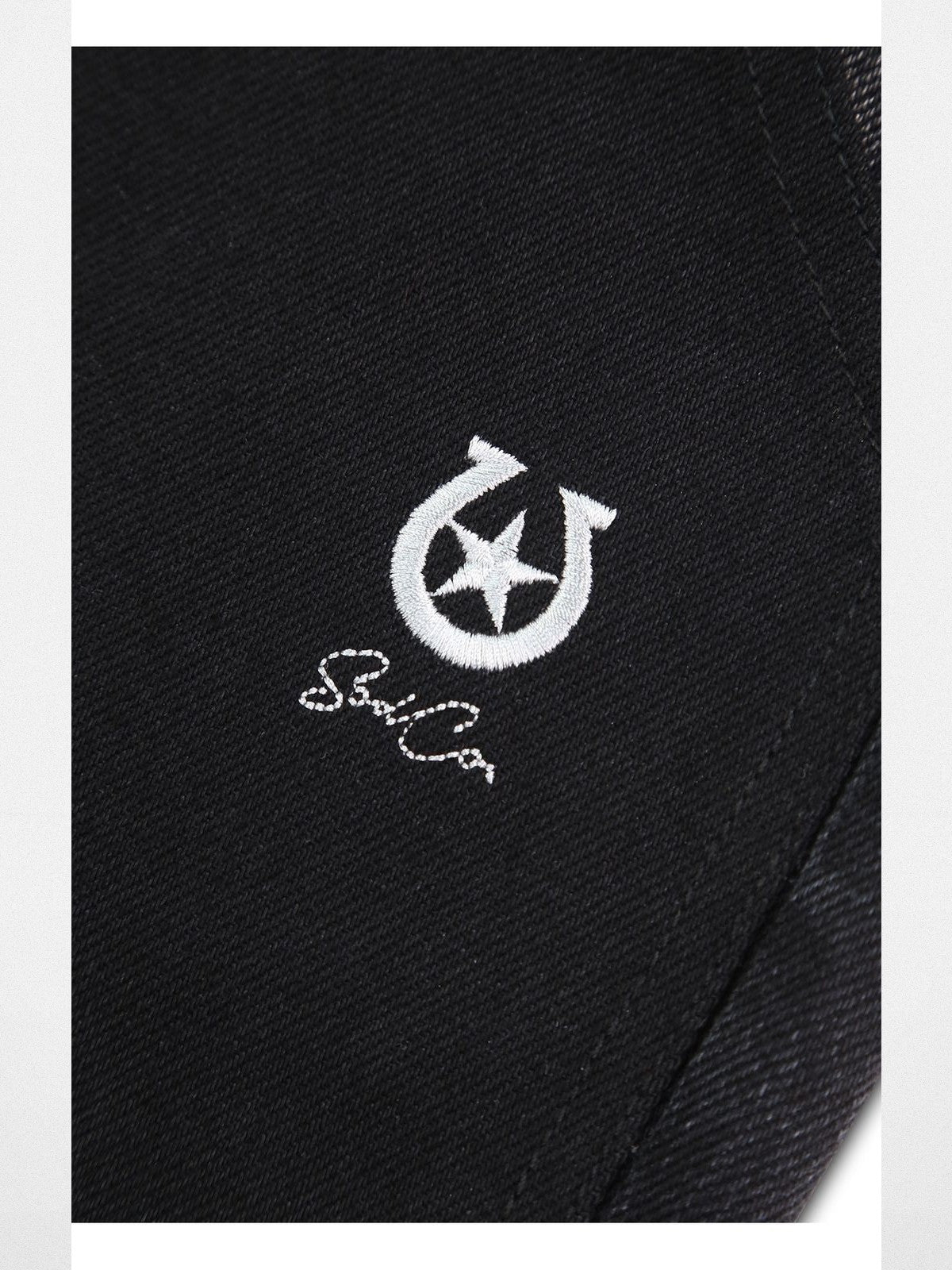 SOD Rivet Panel Micro Flare Jeans in Black - Detail