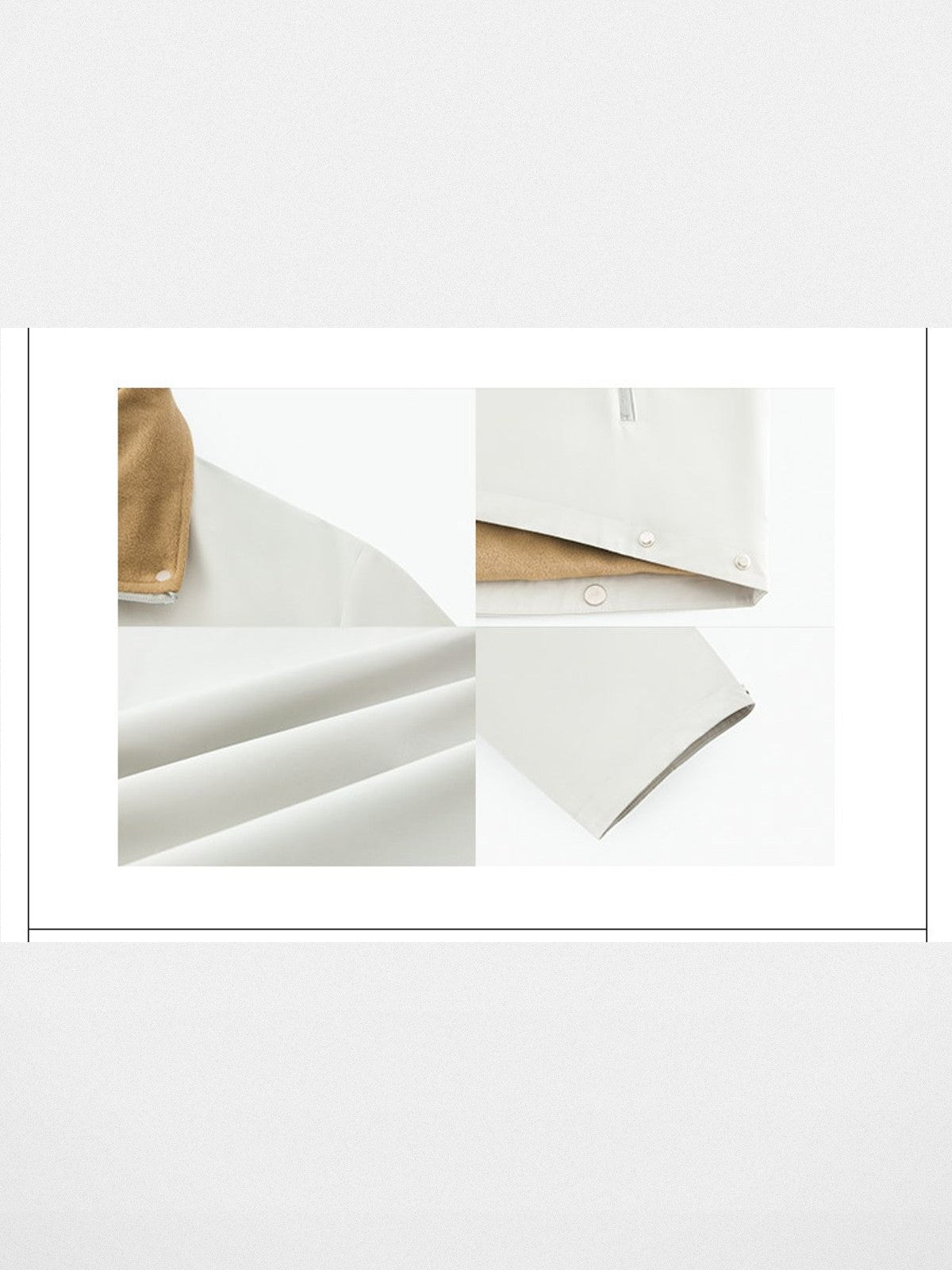 RARELY ALIKE Fleece Lined Technical Hooded Jacket in White - Detail