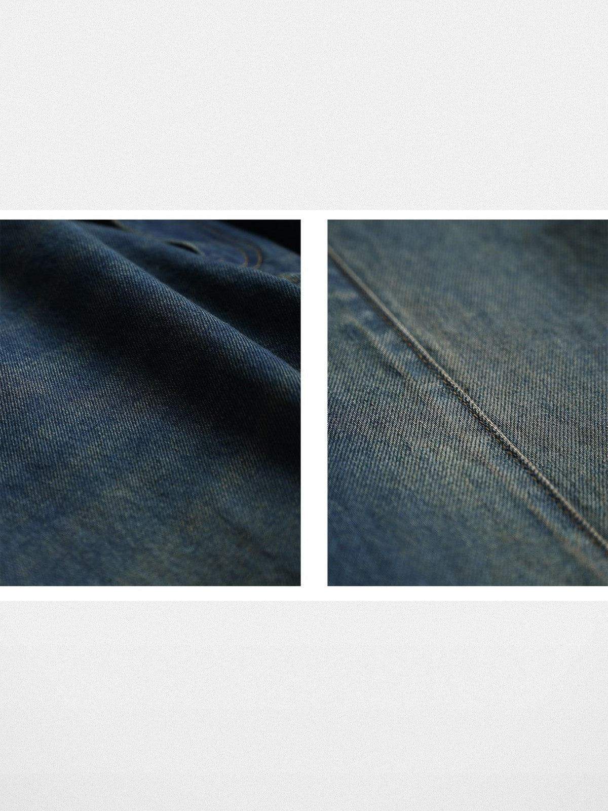 Roolrren Homme Heavyweight Vintage Wash Jeans in Blue - Detail